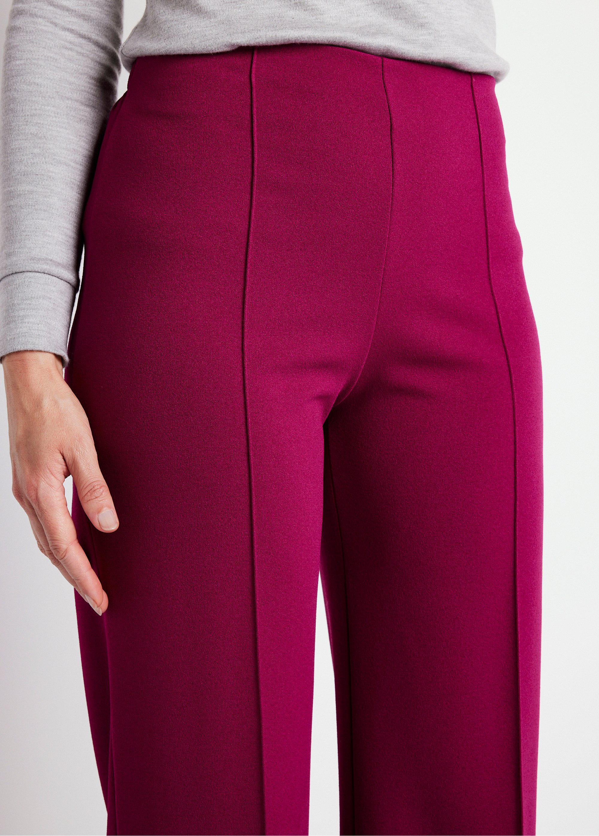 Pantalon maille crêpe taille élastiquée