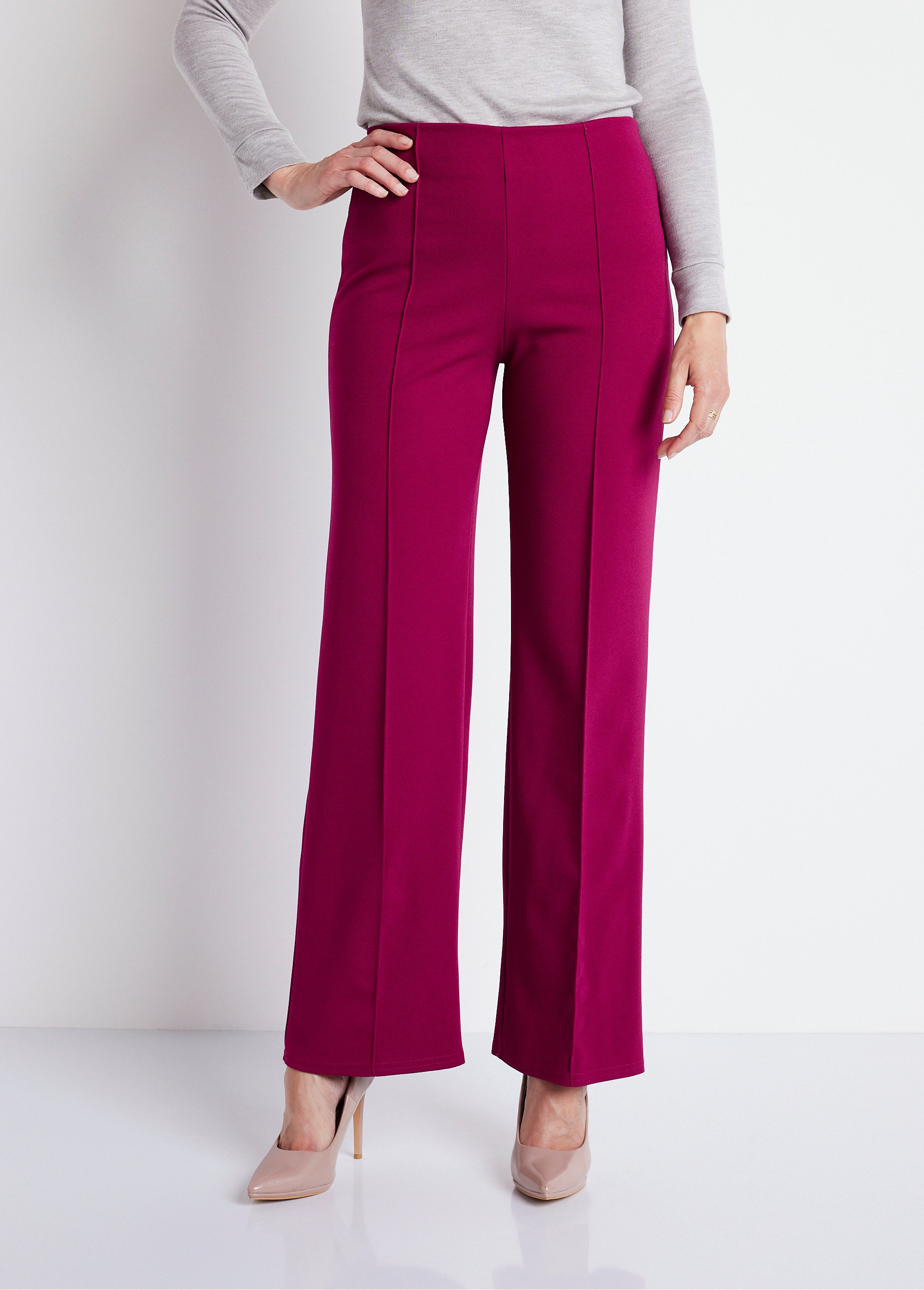Pantalon maille crêpe taille élastiquée