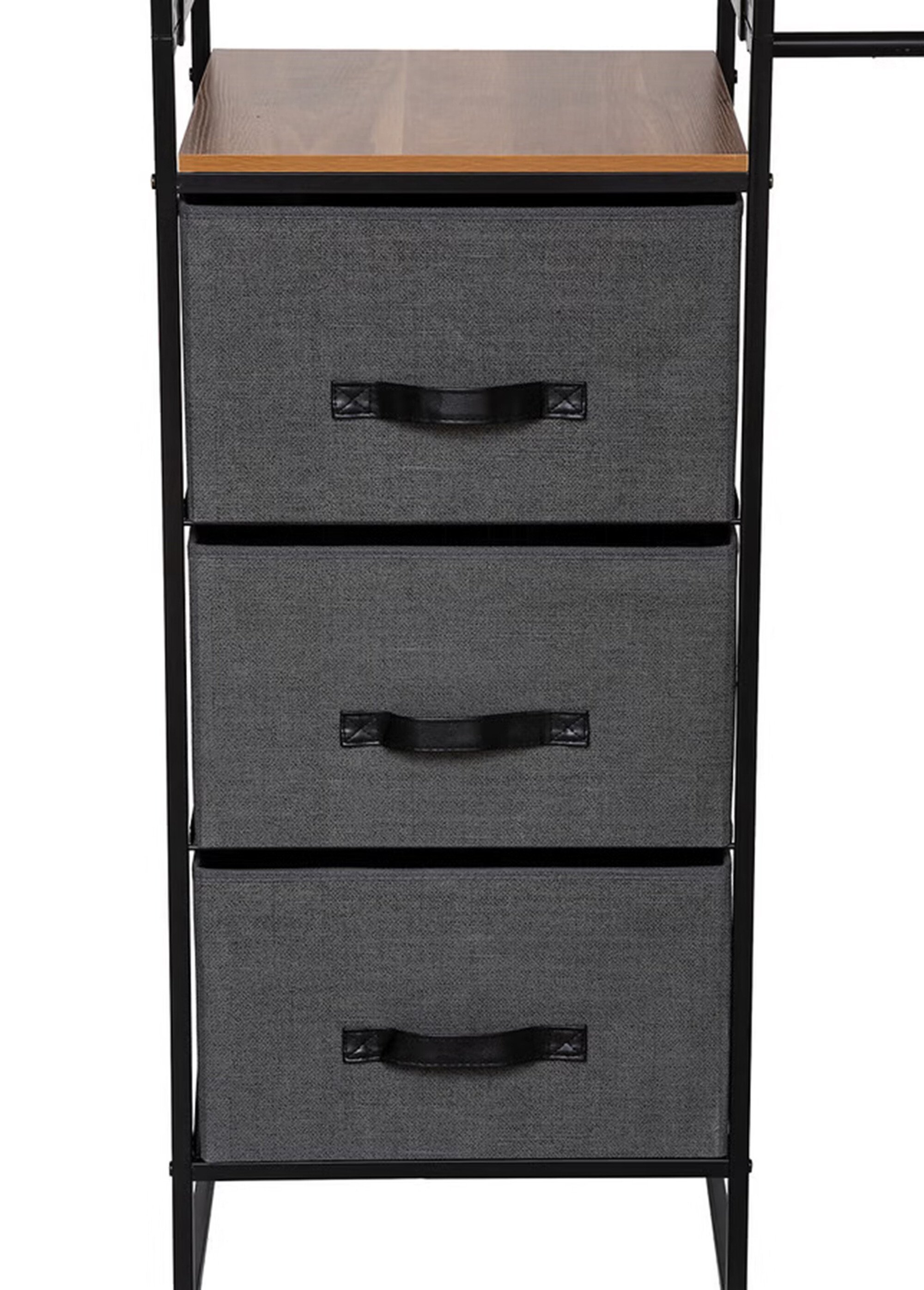 Penderie modulable métal + 3 paniers NOIR JJA-160441 DE2