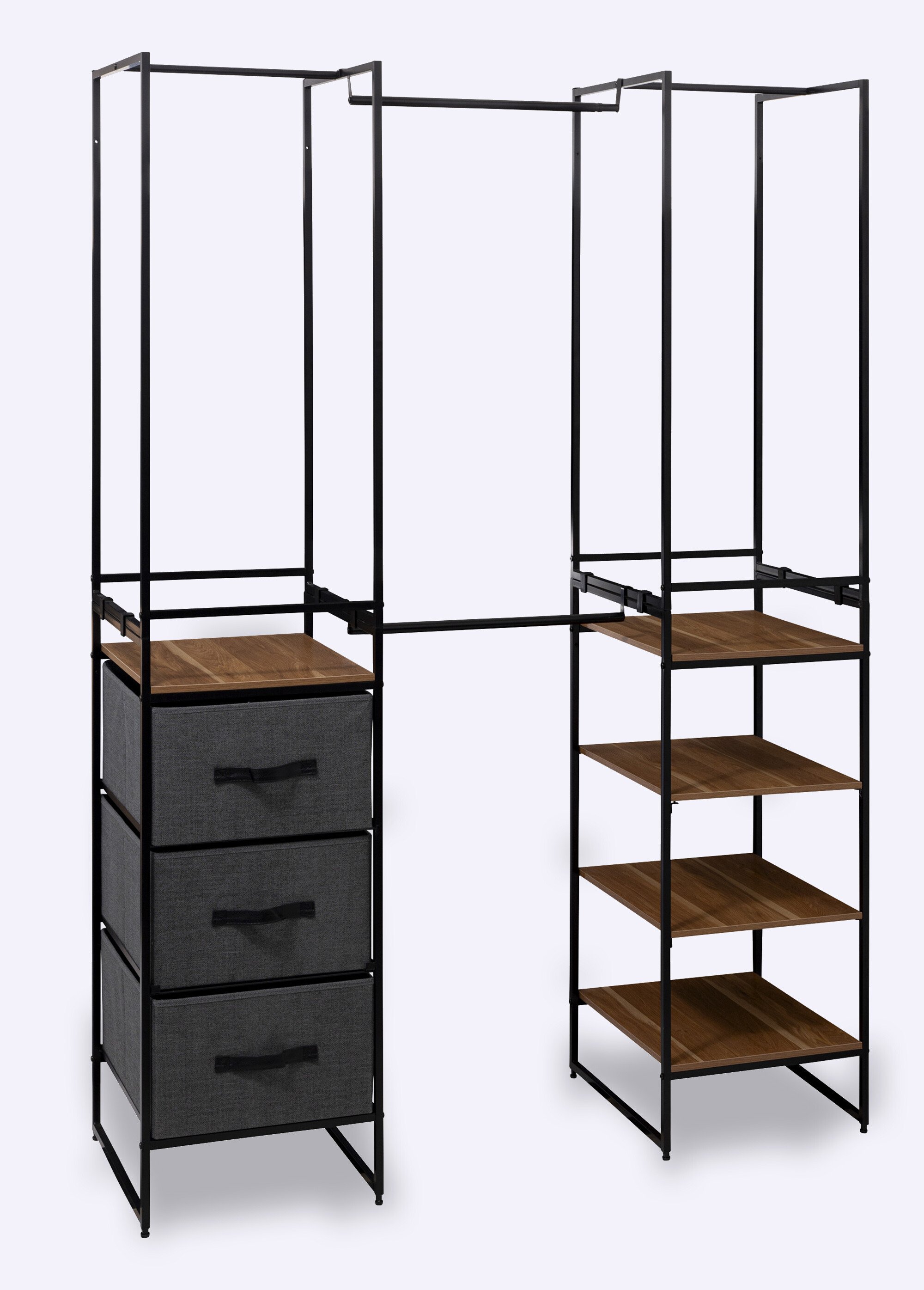 Penderie modulable métal + 3 paniers