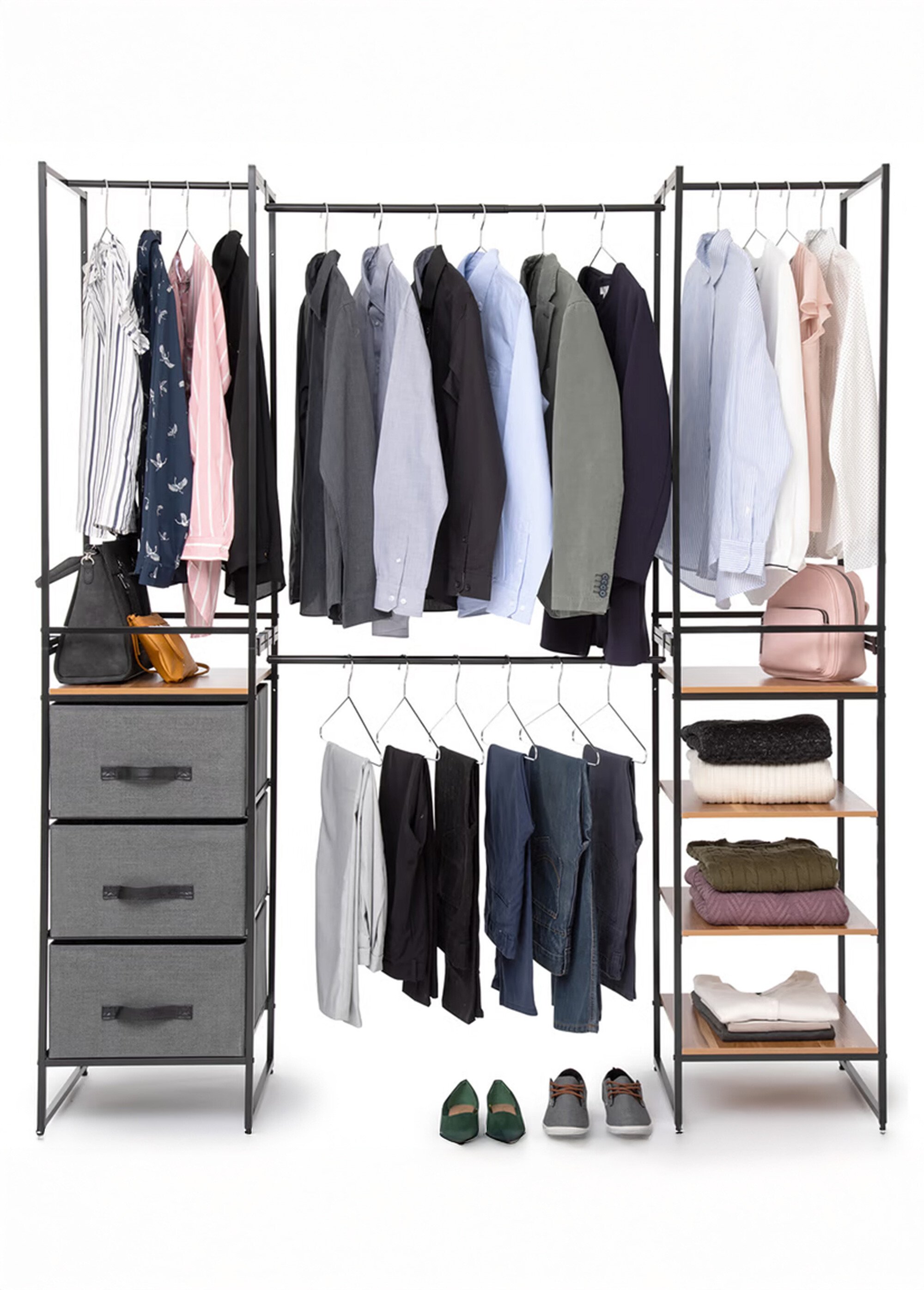 Penderie modulable métal + 3 paniers NOIR JJA-160441 SI1