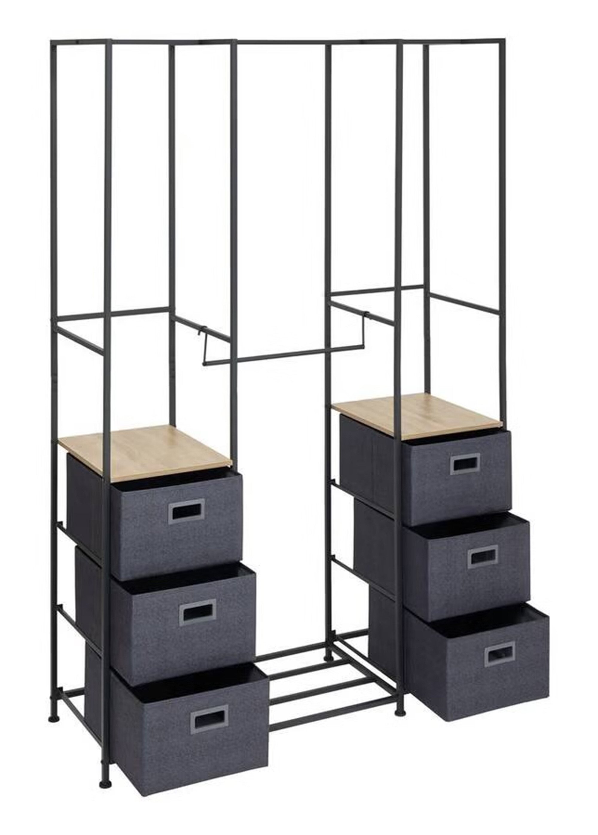 Penderie modulable métal + 6 paniers NOIR JJA-193595 DE1