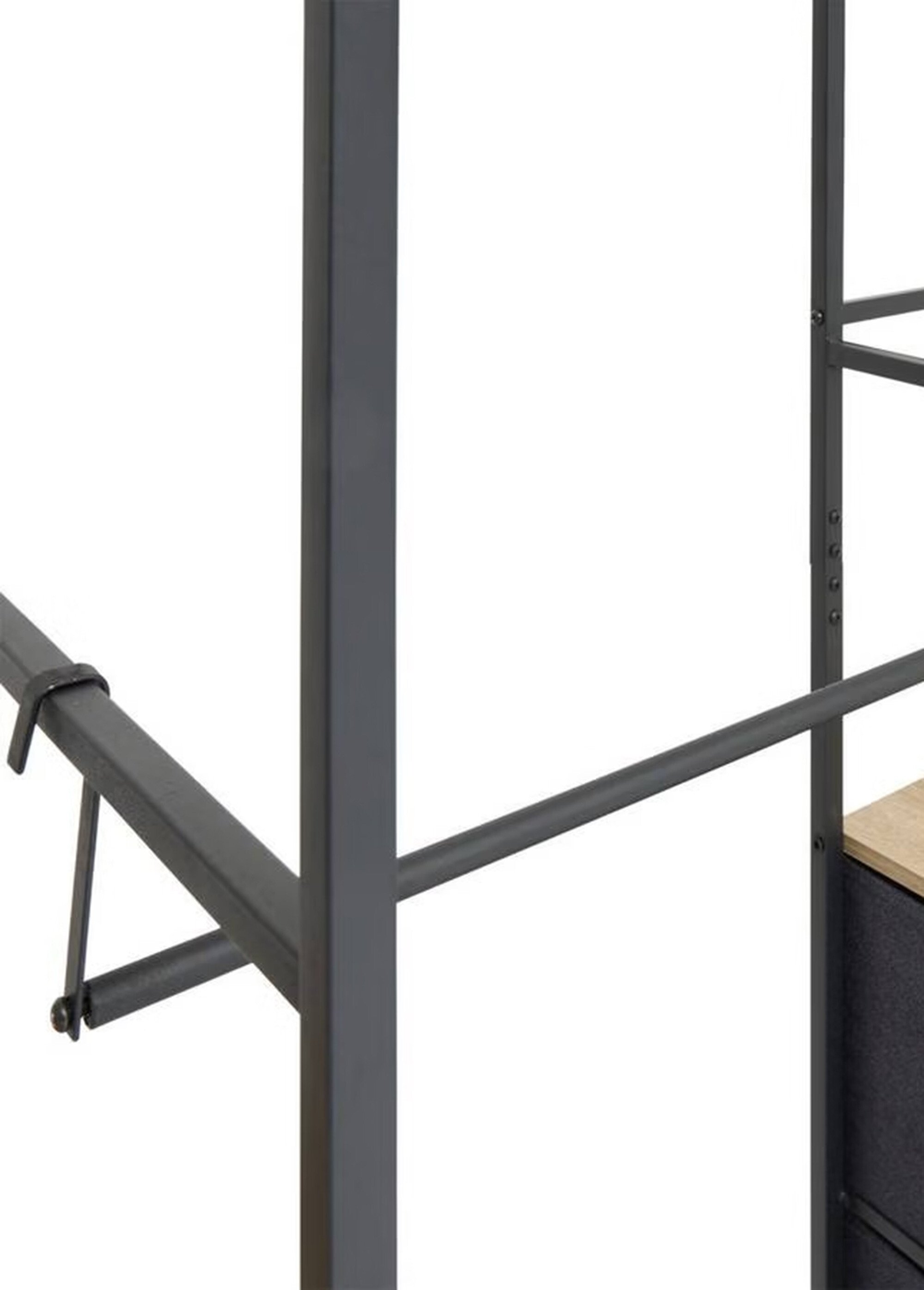 Penderie modulable métal + 6 paniers NOIR JJA-193595 DE3