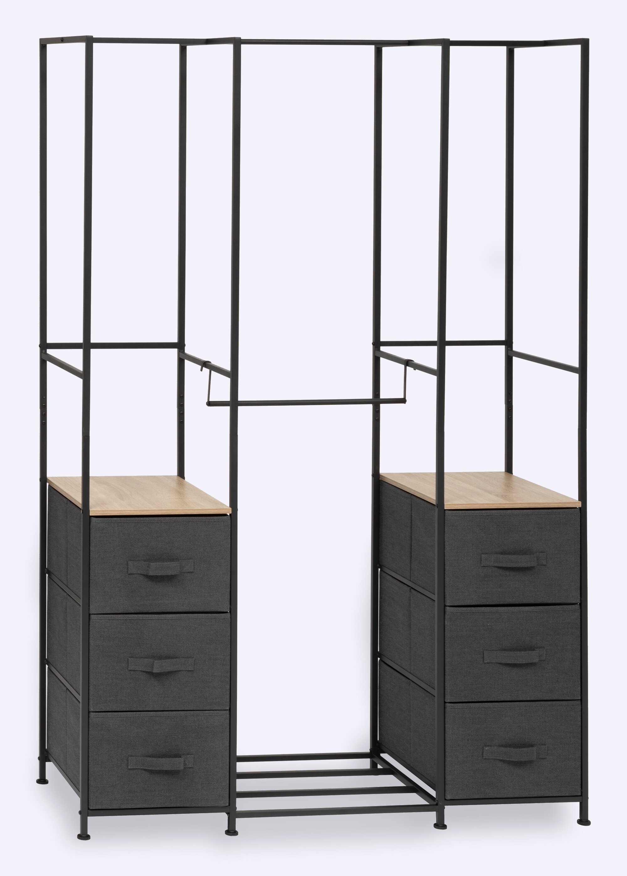 Penderie modulable métal + 6 paniers NOIR JJA-193595 FA1