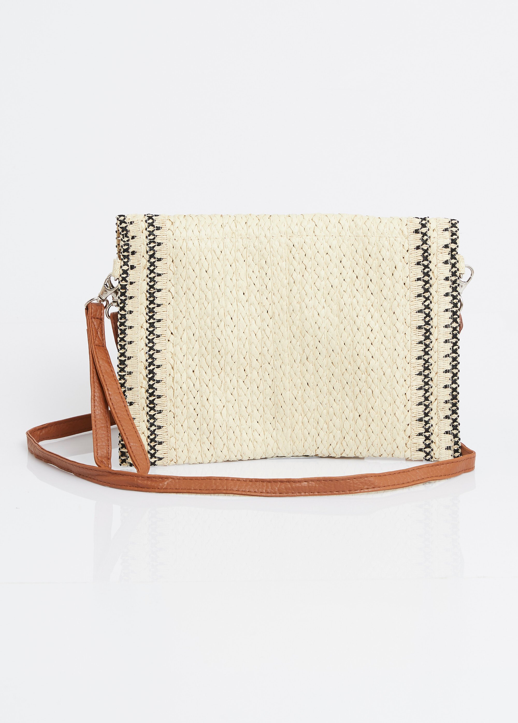 Pochette demi lune en papier tressé