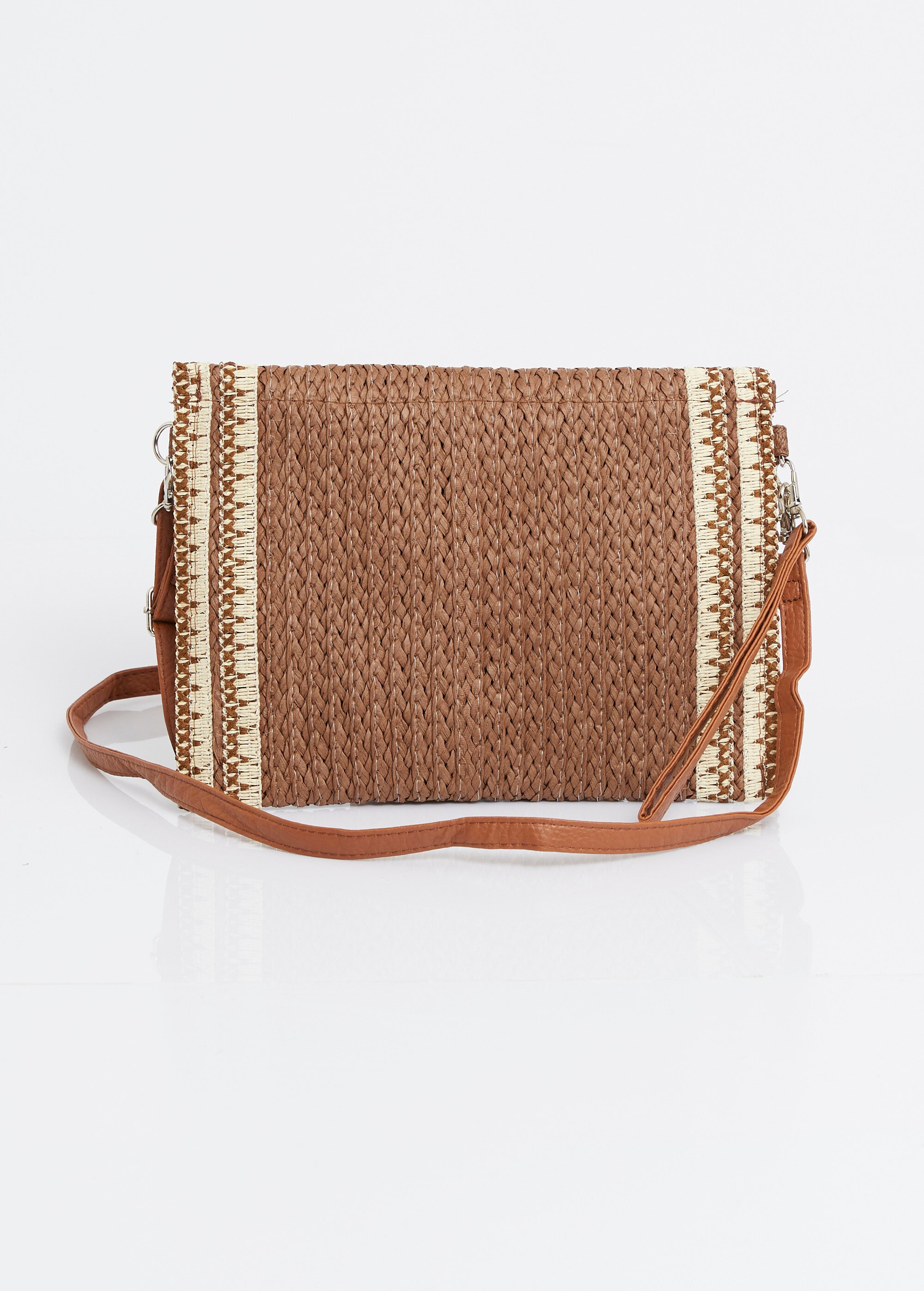 Pochette demi lune en papier tressé