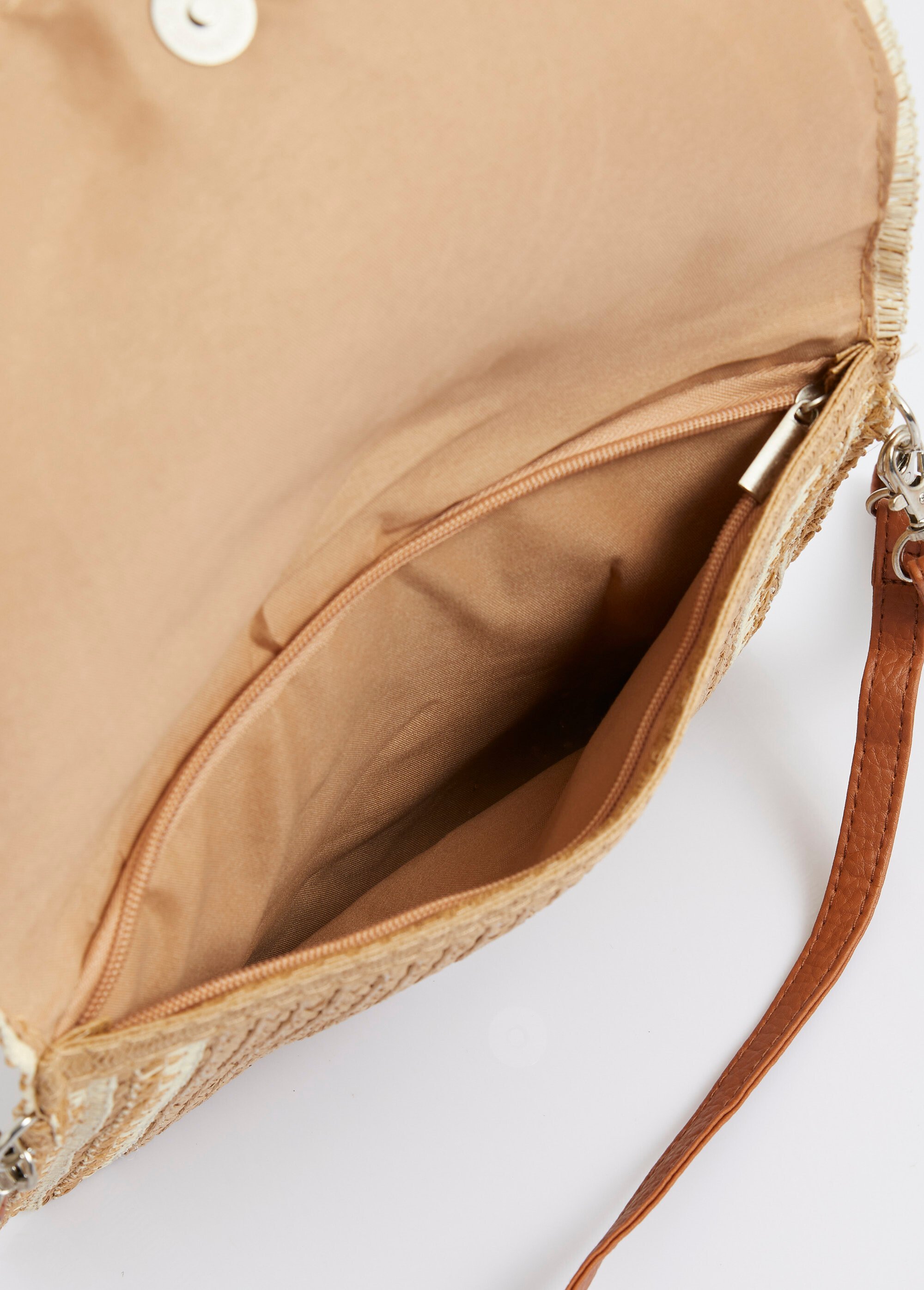 Pochette demi lune en papier tressé