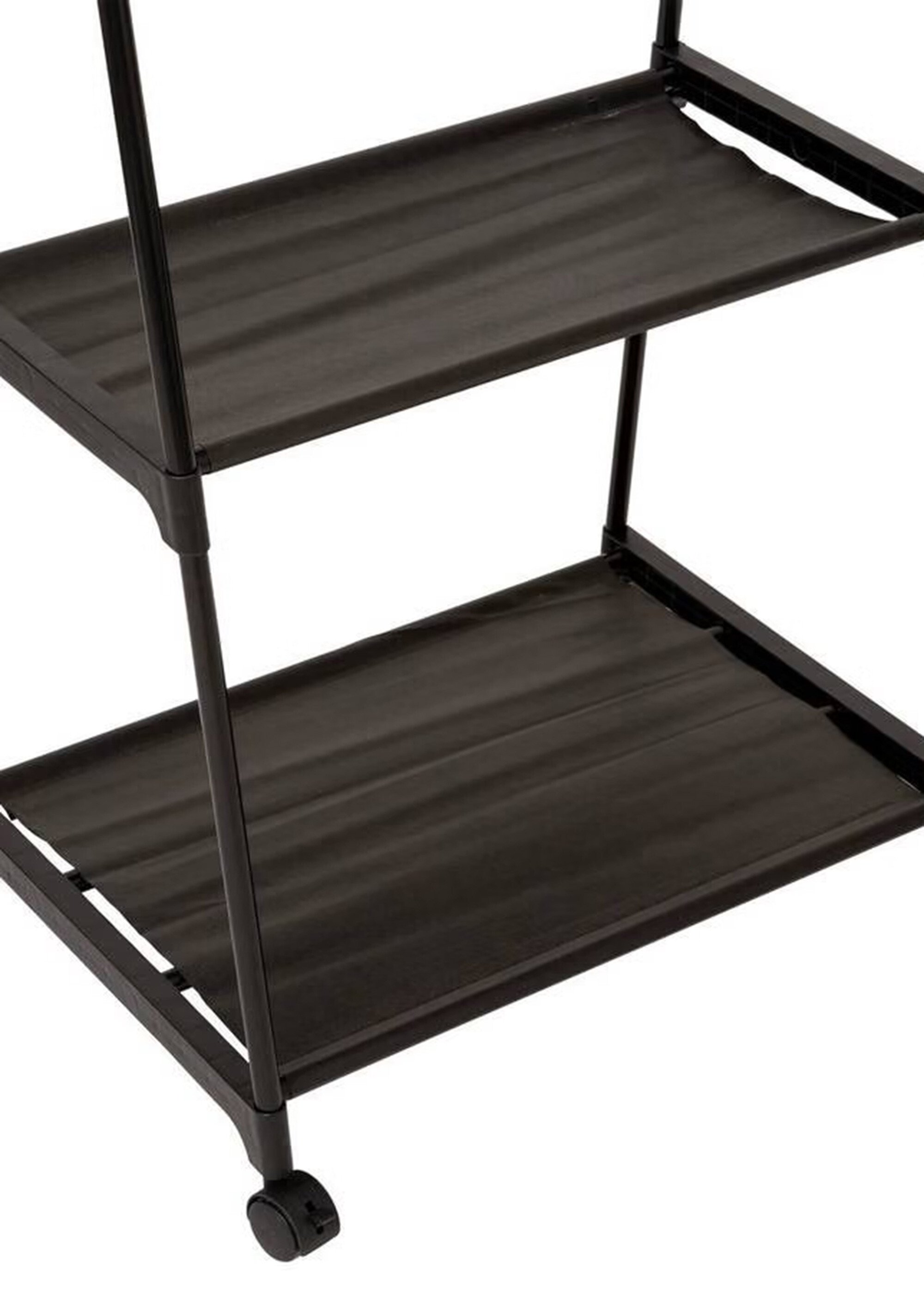 Portant à vêtements 1 barre + 2 étagères NOIR JJA-209376 DE1