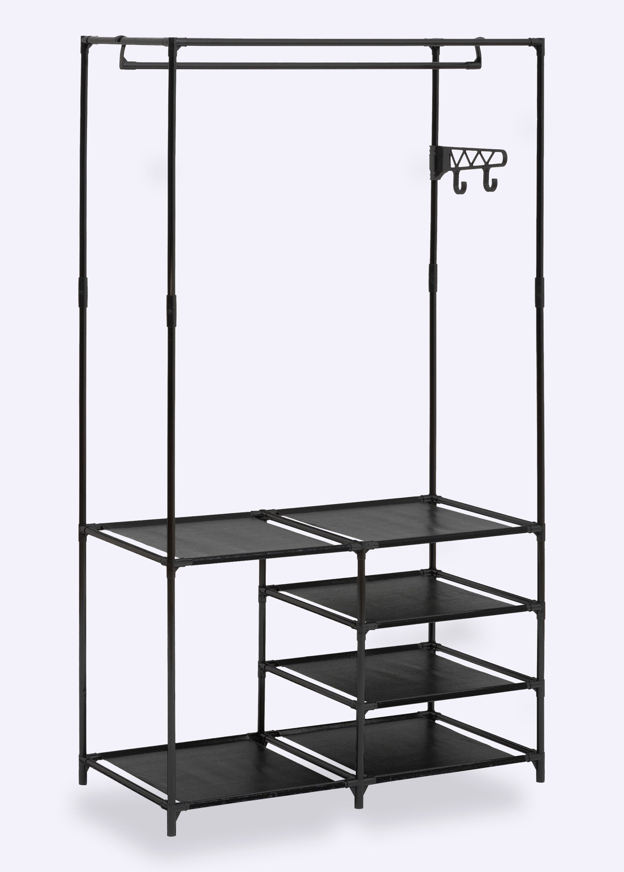 Portant à vêtements 4 niveaux en métal NOIR JJA-205587 FA1