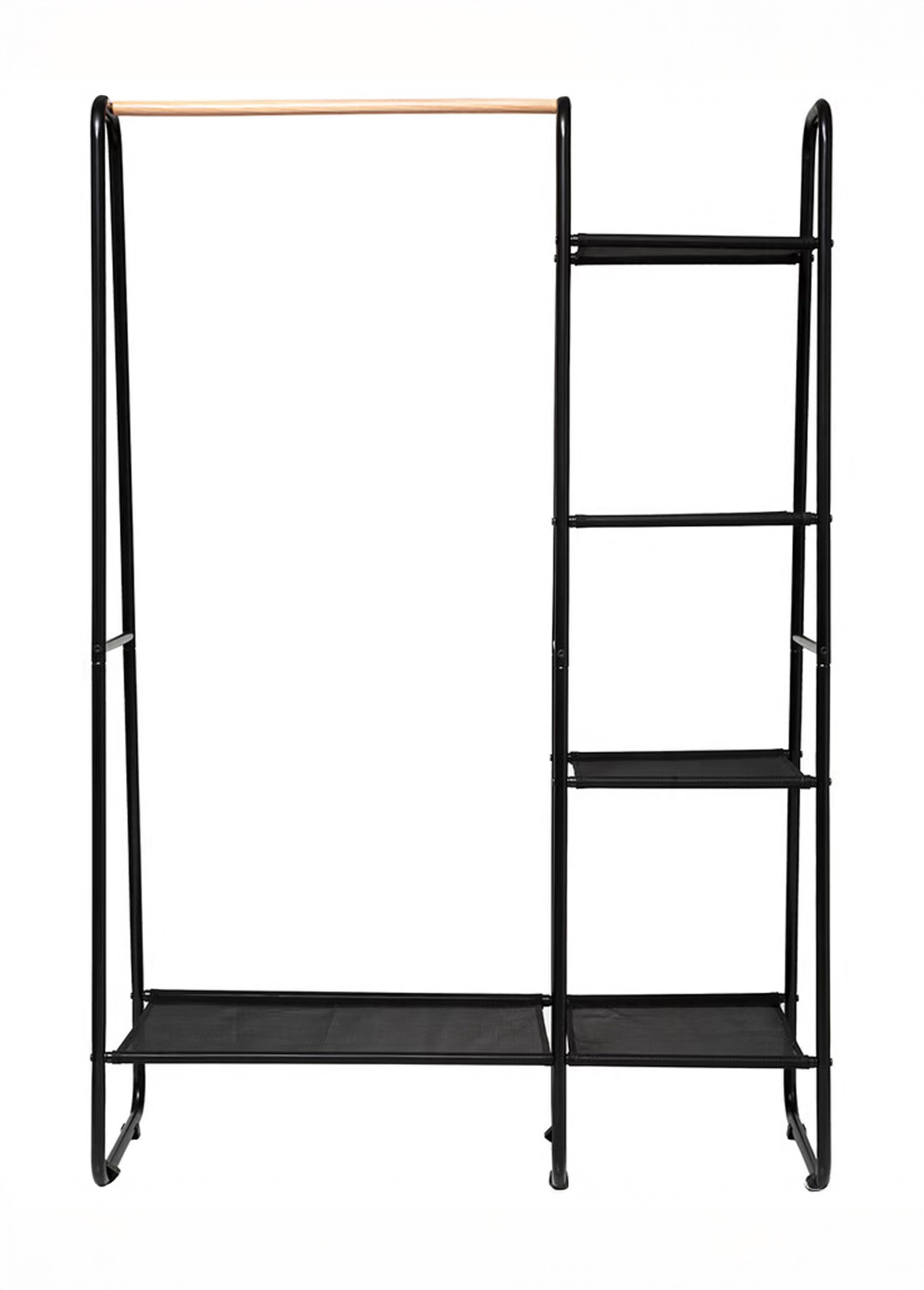 Portant vêtements 1 tringle + 5 étagères NOIR JJA-181233 DE1