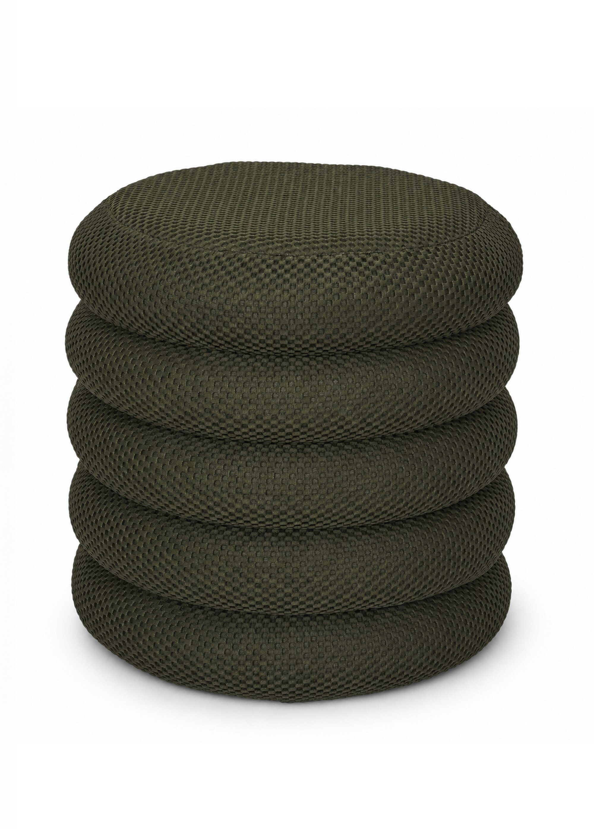 Pouf coffre rond design en mesh ATOME VERT CMP-HD0427 FA1