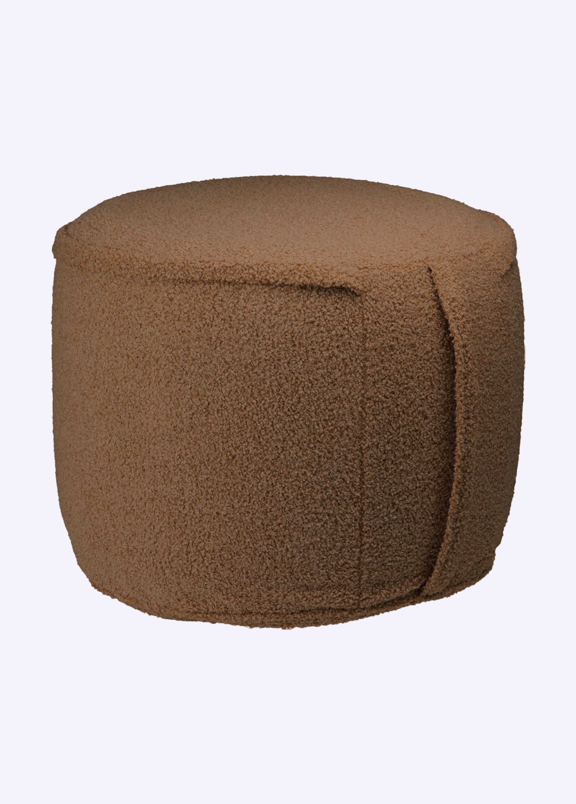 Pouf déco gonflable rond, aspect laineux MARRON KP-170495400 FA1