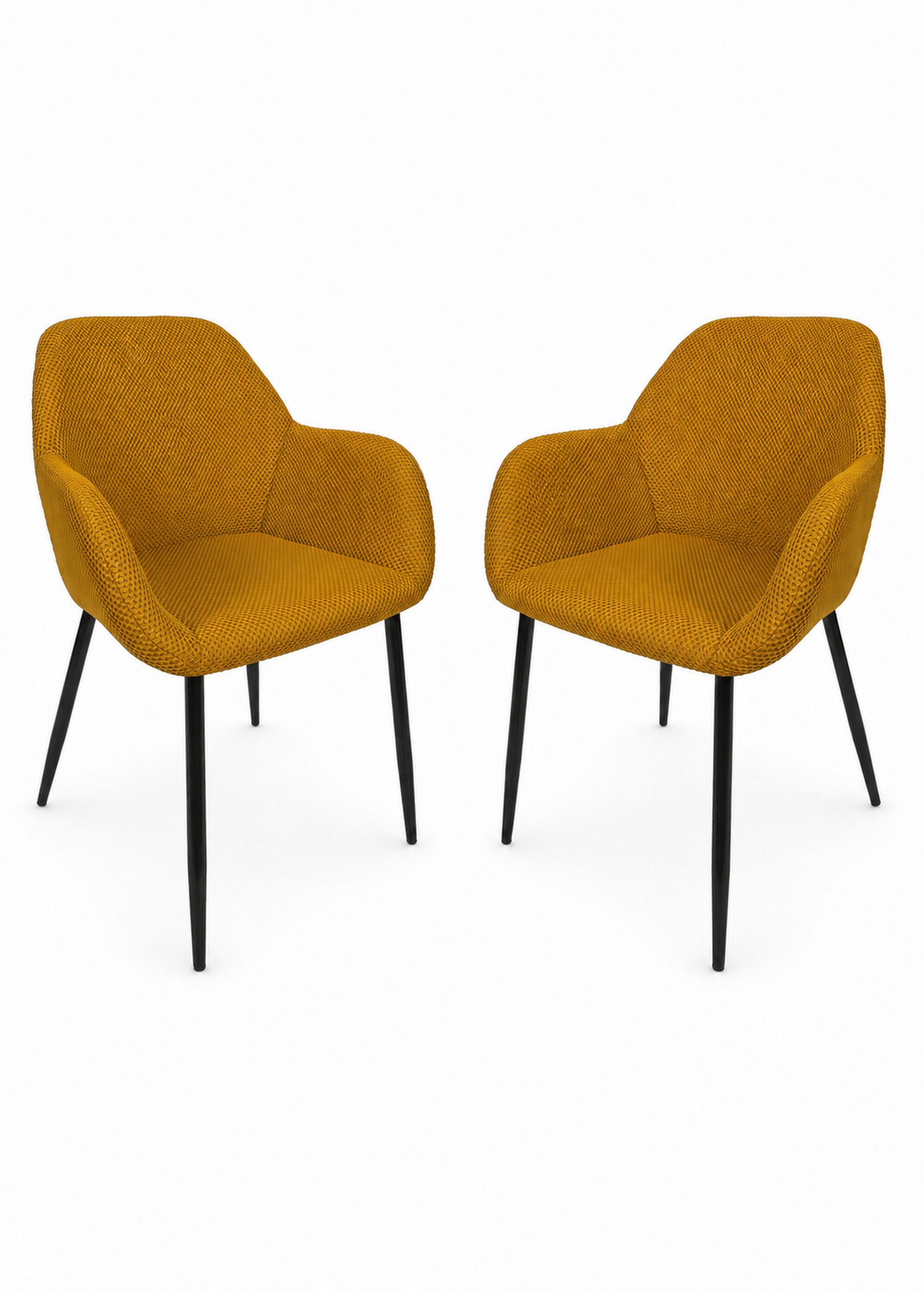 Set 2 Fauteuils design maille mesh ATOME JAUNE CMP-HD0477 FA1