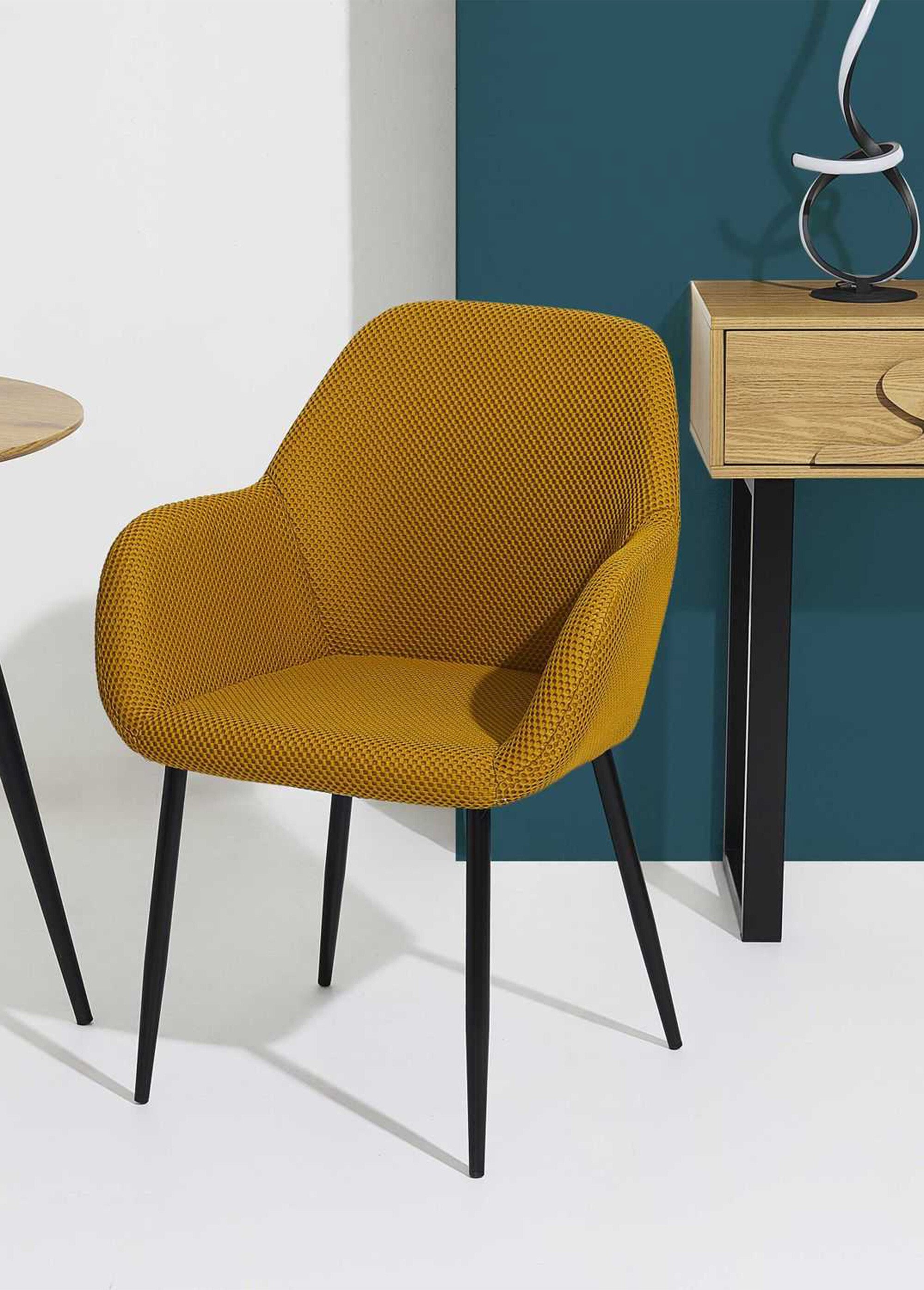Set 2 Fauteuils design maille mesh ATOME JAUNE CMP-HD0477 SI1