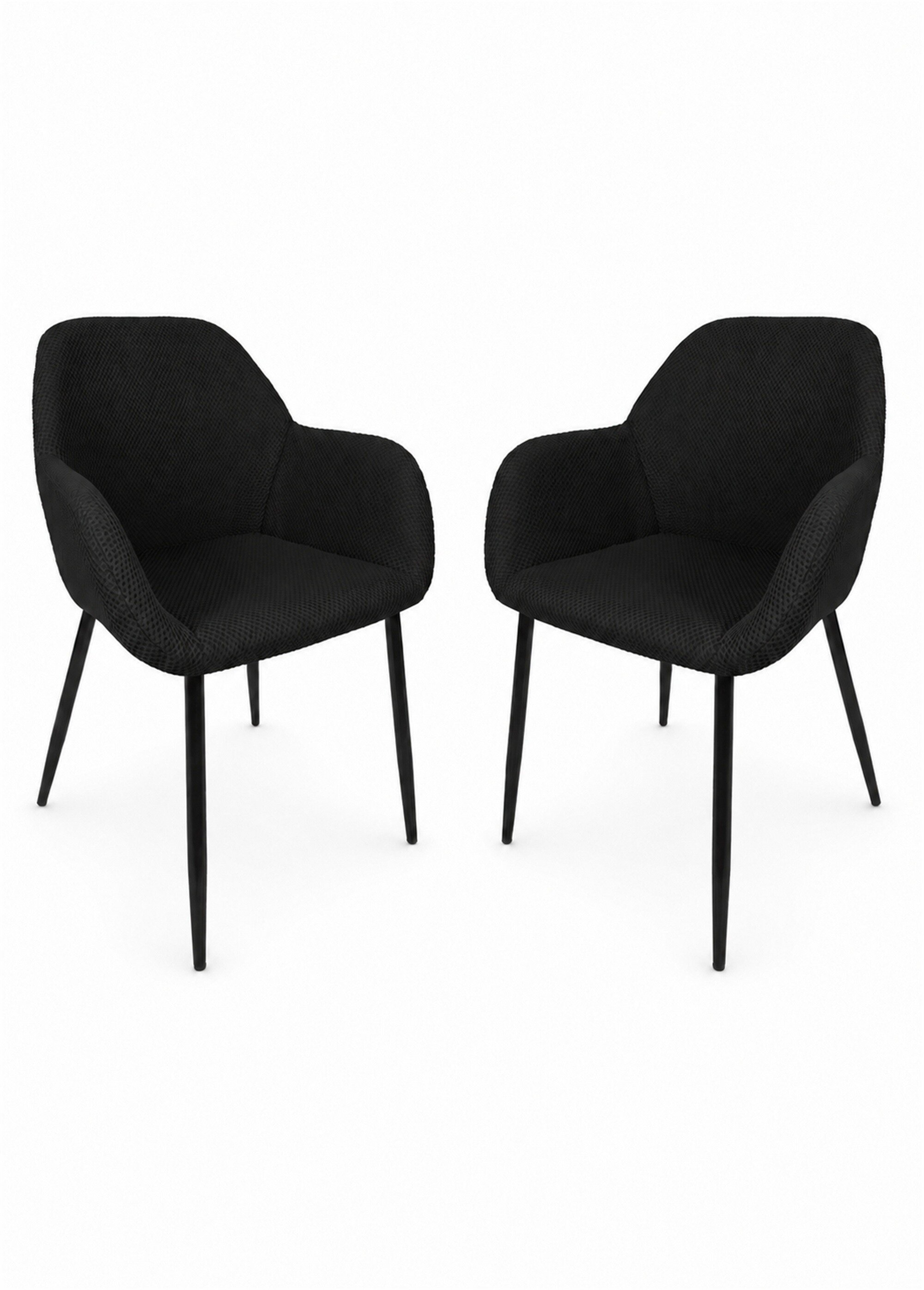 Set 2 Fauteuils design maille mesh ATOME NOIR CMP-HD0477 FA1