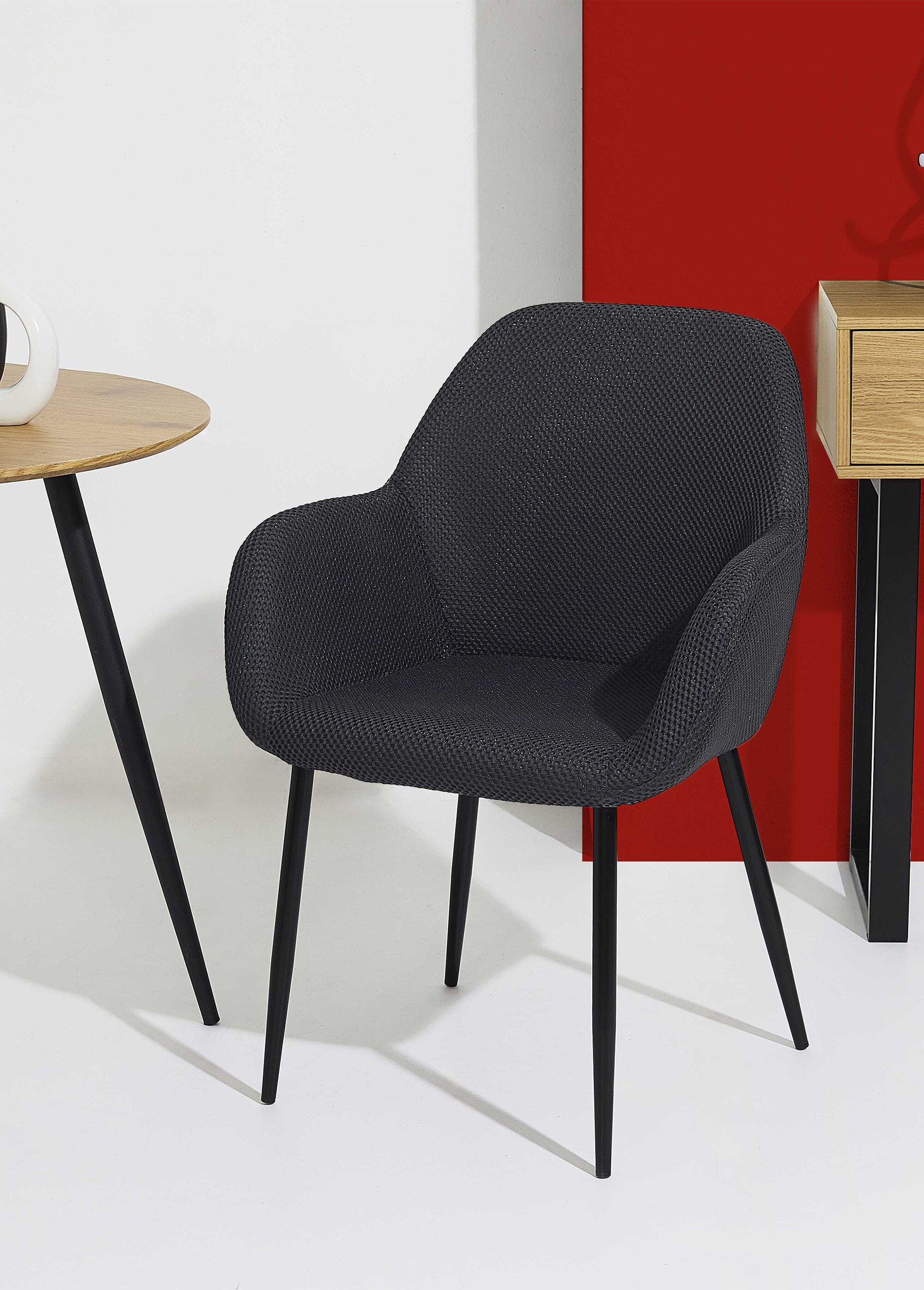 Set 2 Fauteuils design maille mesh ATOME NOIR CMP-HD0477 SI1