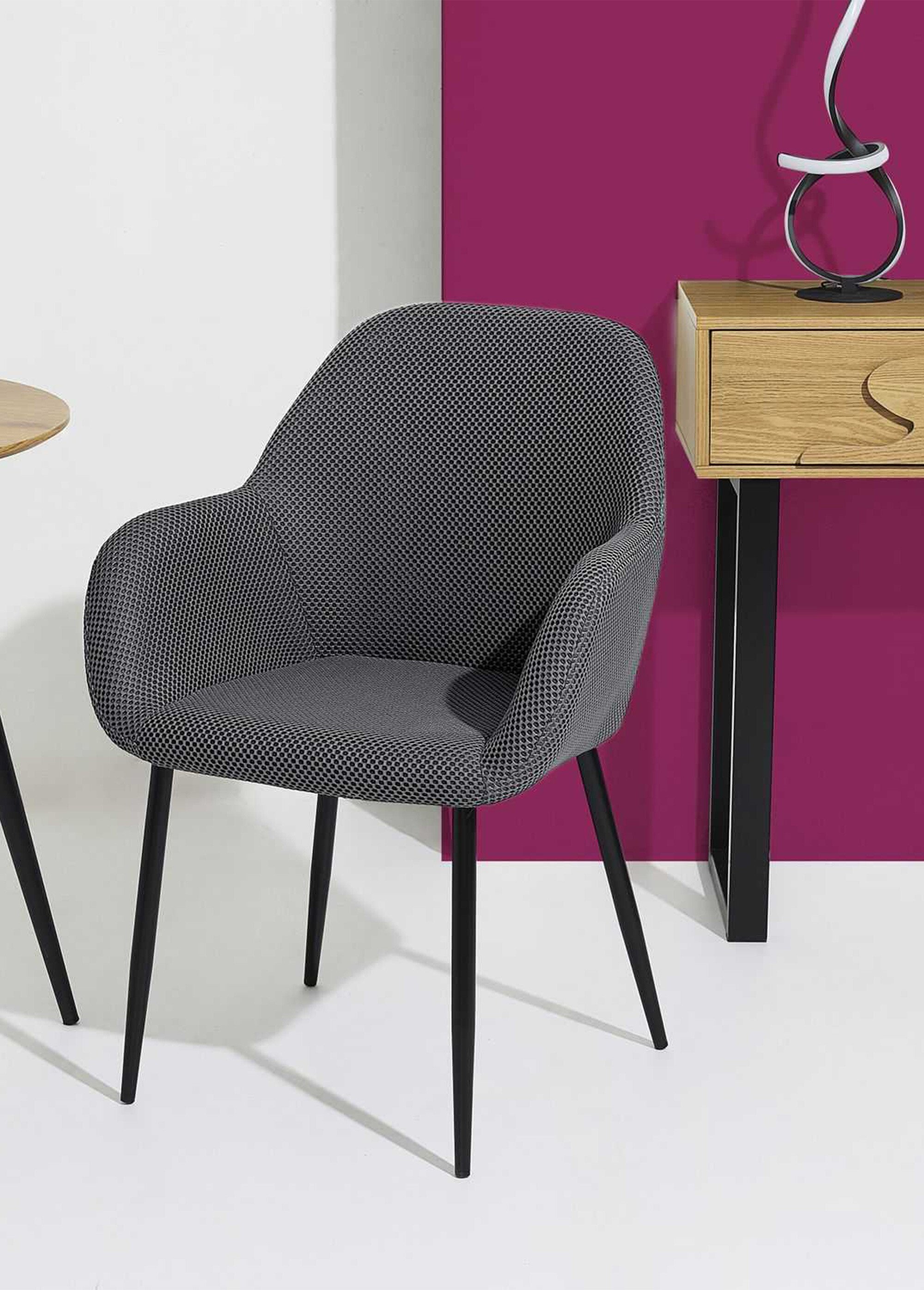 Set 2 Fauteuils design maille mesh ATOME GRIS CMP-HD0477 SI1