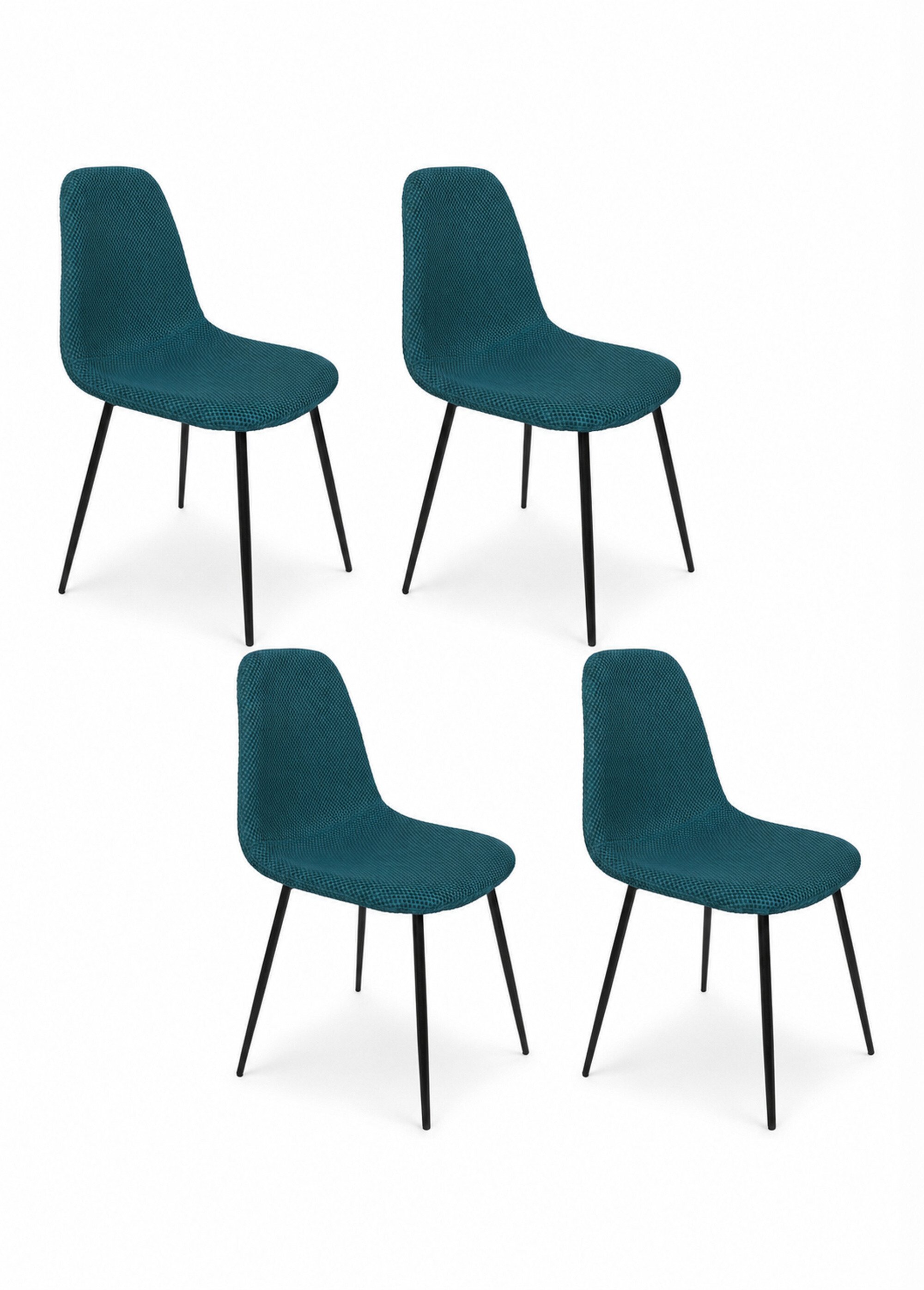 Set 4 Chaises design maille mesh ATOME BLEU CMP-HD0472 FA1