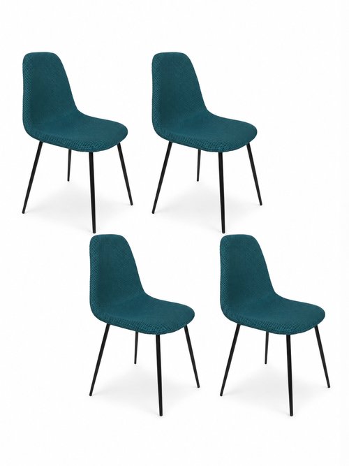 Set 4 Chaises design maille mesh ATOME BLEU CMP-HD0472 FA1