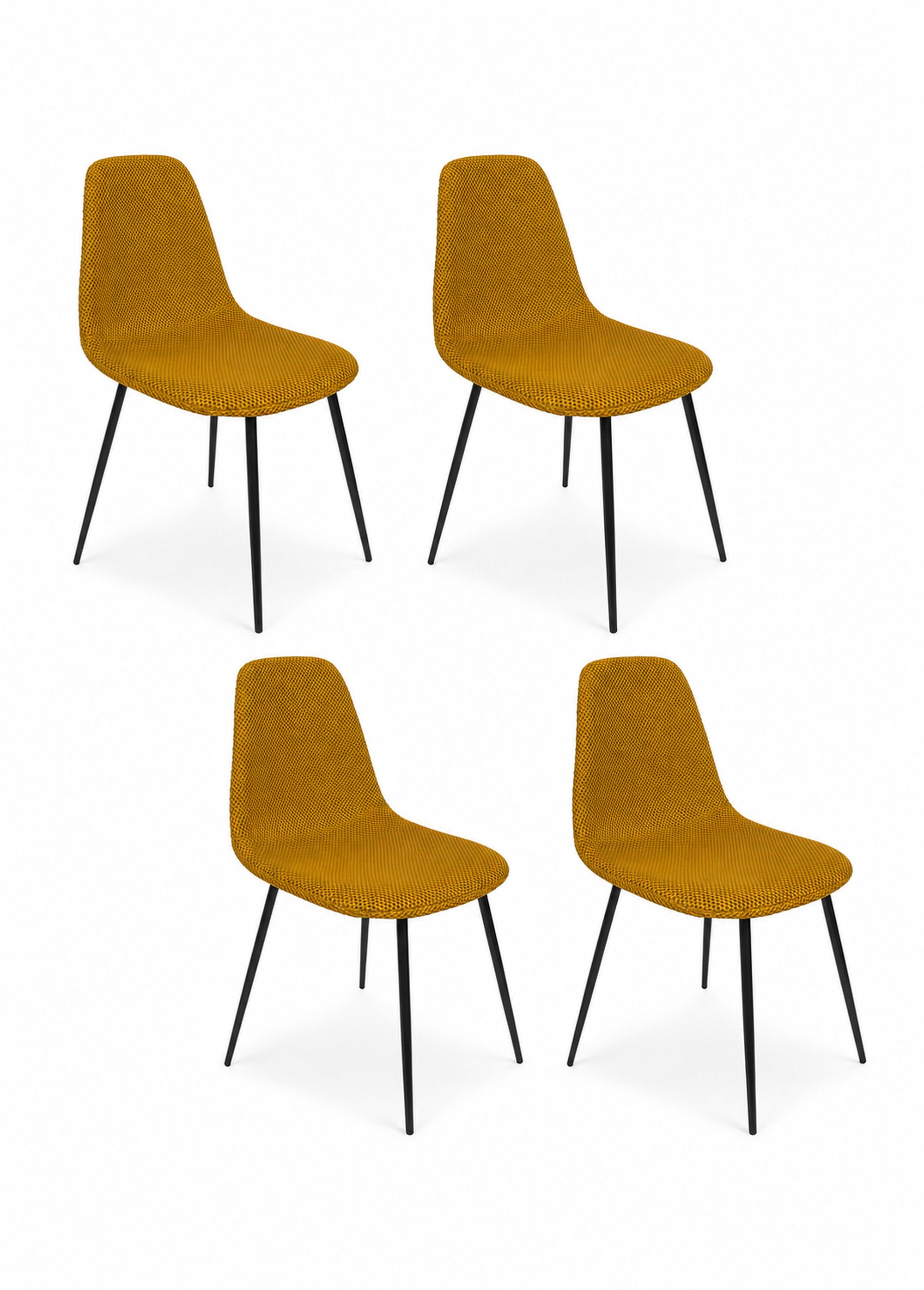 Set 4 Chaises design maille mesh ATOME JAUNE CMP-HD0472 FA1
