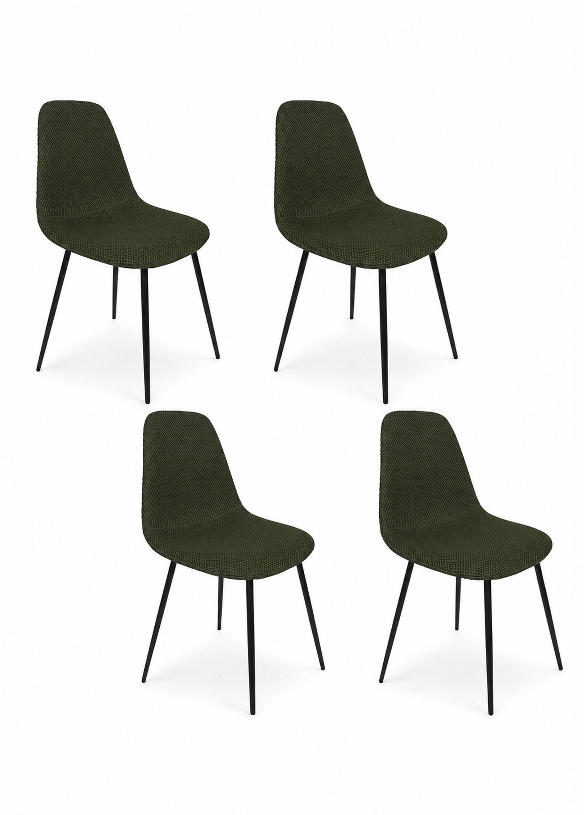 Set 4 Chaises design maille mesh ATOME VERT CMP-HD0472 FA1