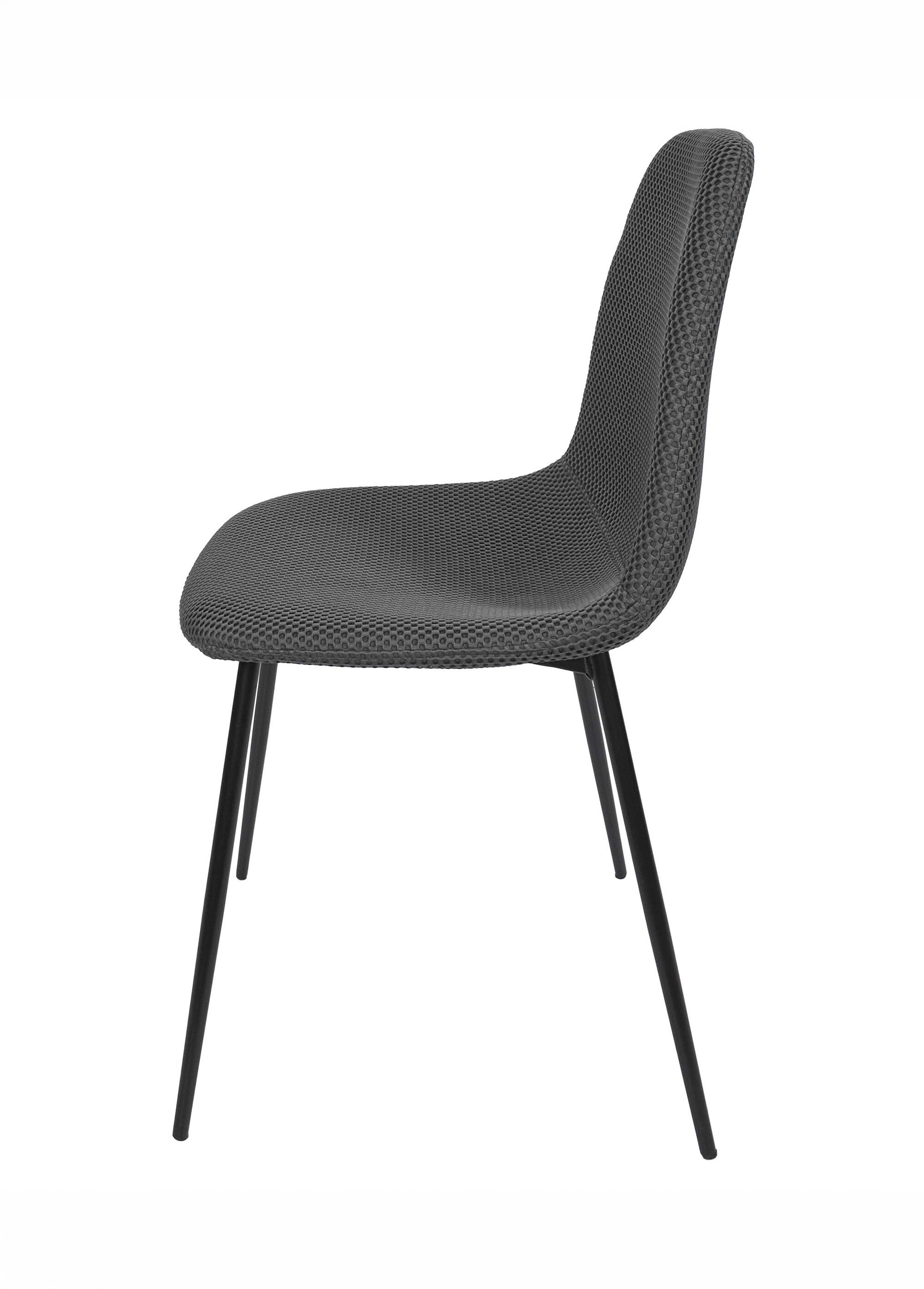 Set 4 Chaises design maille mesh ATOME GRIS CMP-HD0472 DR1