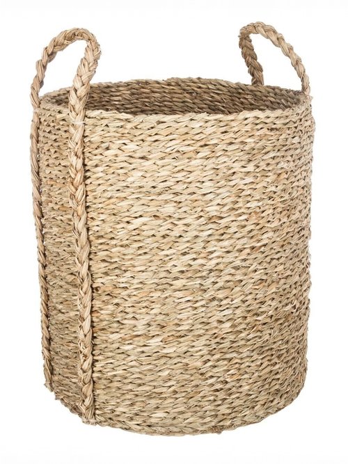 Set de 3 paniers ronds, roseau tressé Beige JJA-157047 DE1