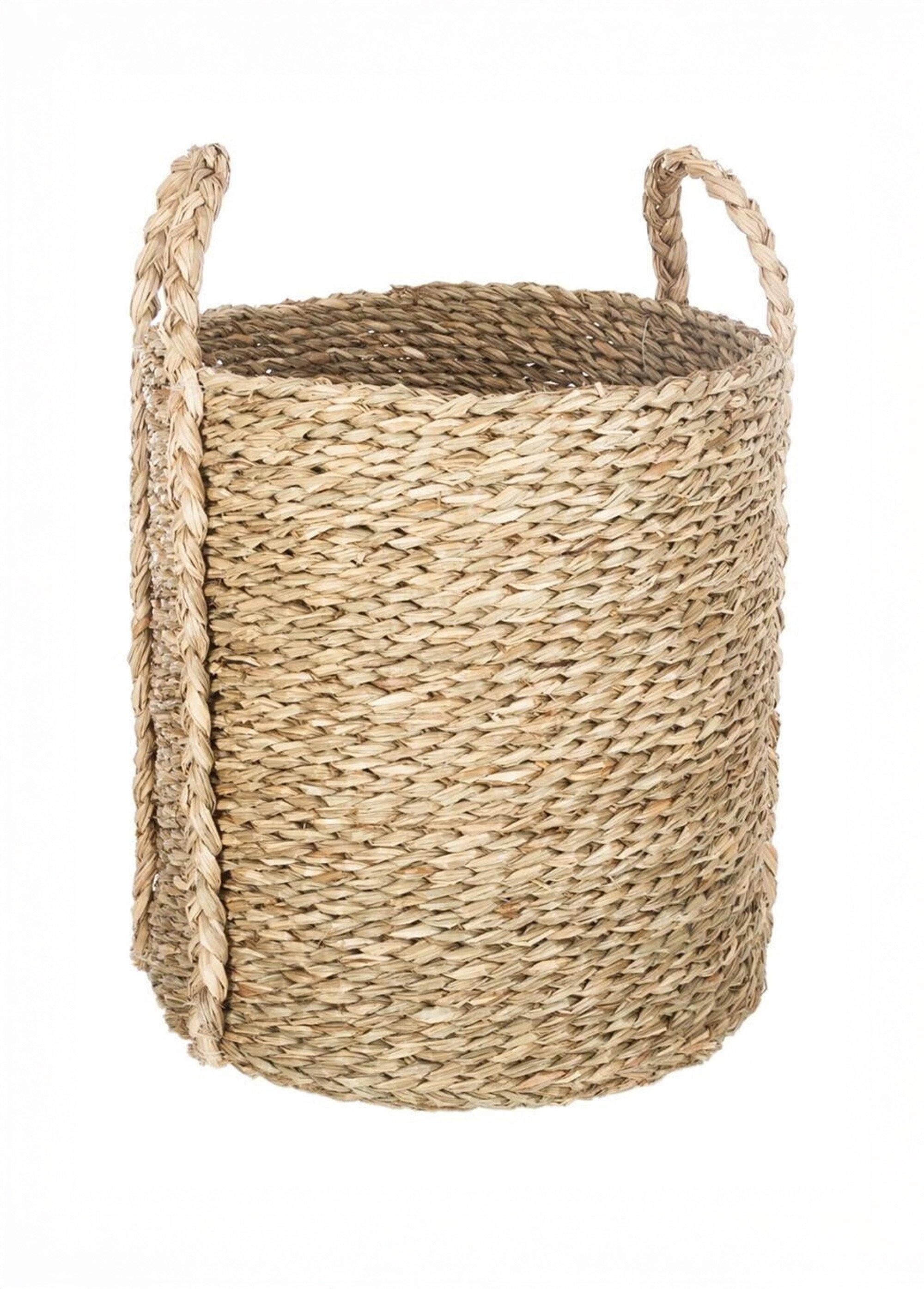 Set de 3 paniers ronds, roseau tressé Beige JJA-157047 DE2