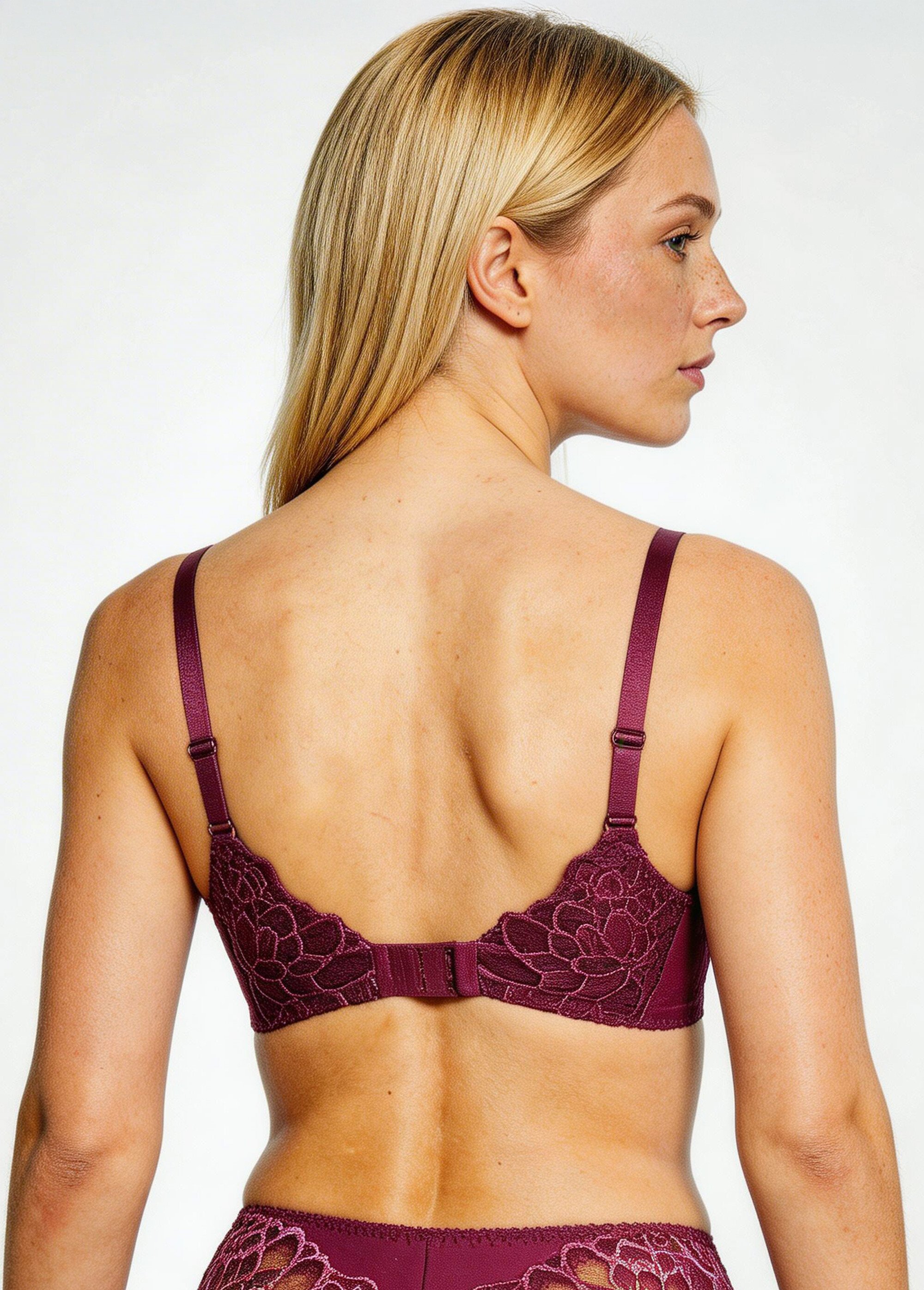 Soutien-gorge avec armatures dentelle et microfibre Femme Violet VOLUBILE DO1