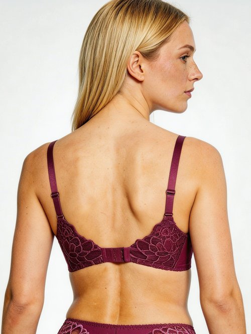 Soutien-gorge avec armatures dentelle et microfibre Femme Violet VOLUBILE DO1