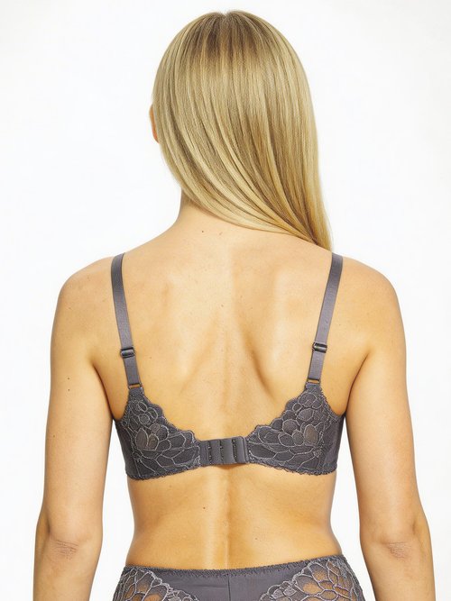Soutien-gorge avec armatures dentelle et microfibre Femme Gris VOLUBILE DO1