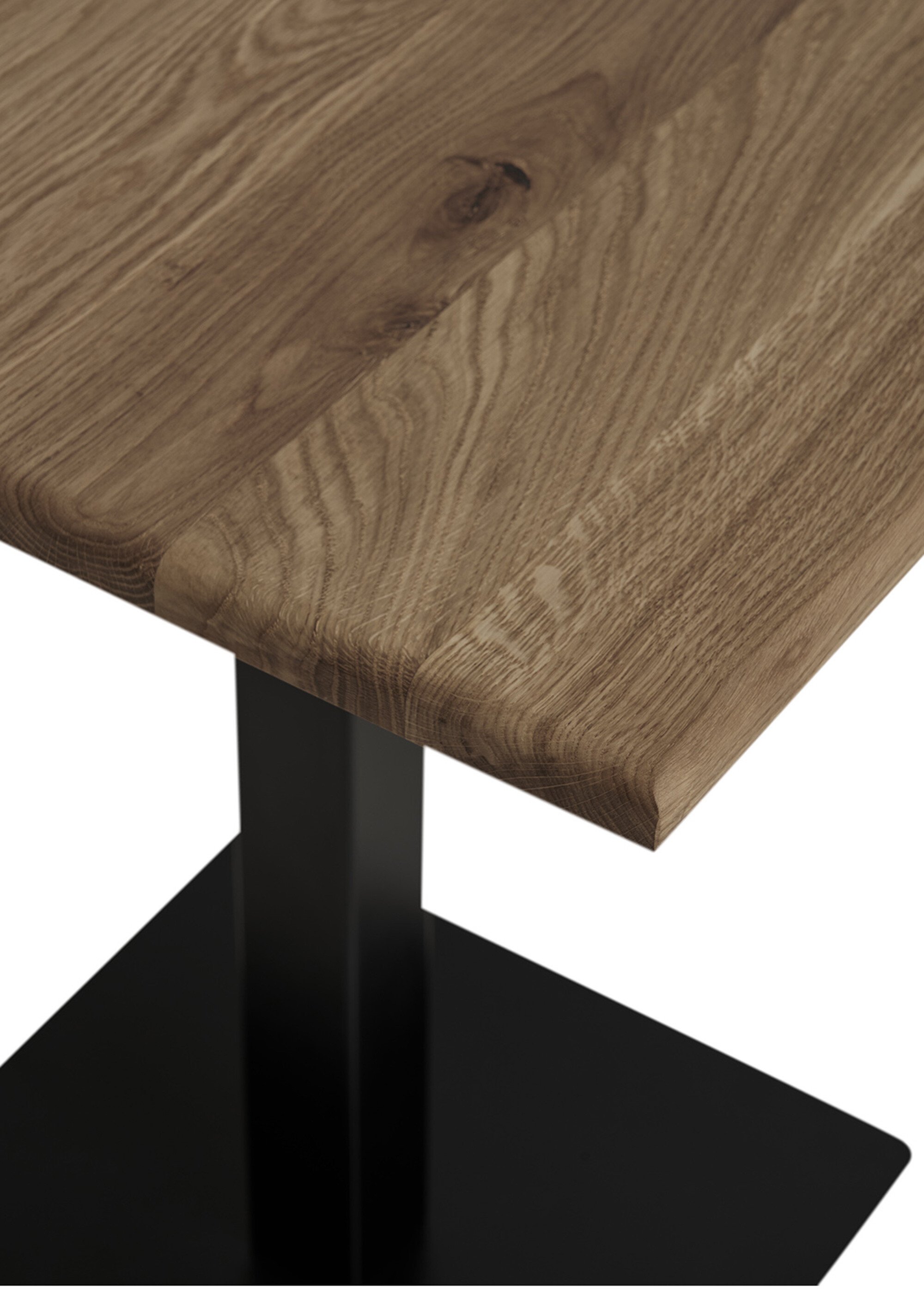 Table carrée en chêne, piètement métal 2F FUME HN-2250004 DE2