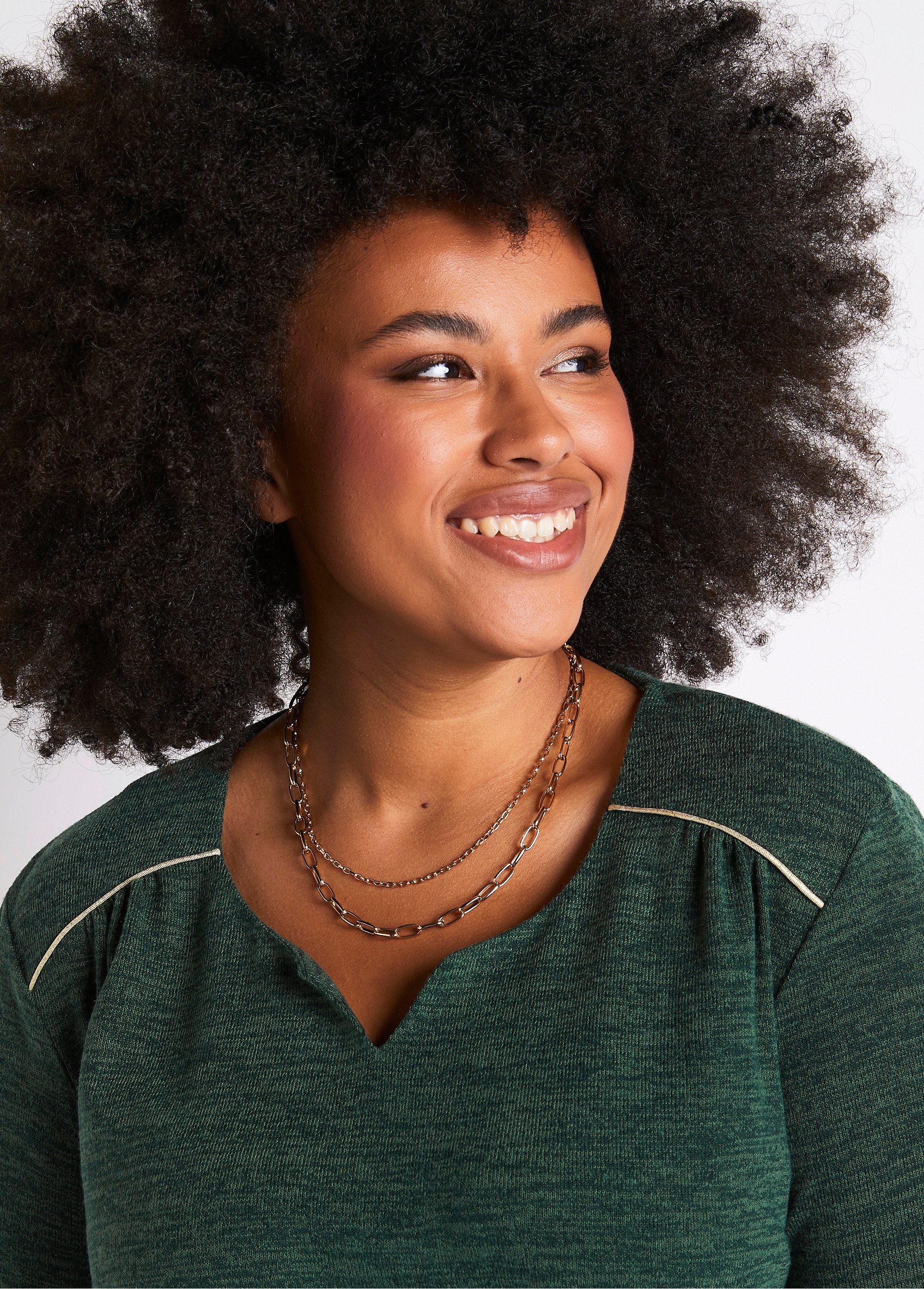 T-shirt long évasé manches 3/4 col rond