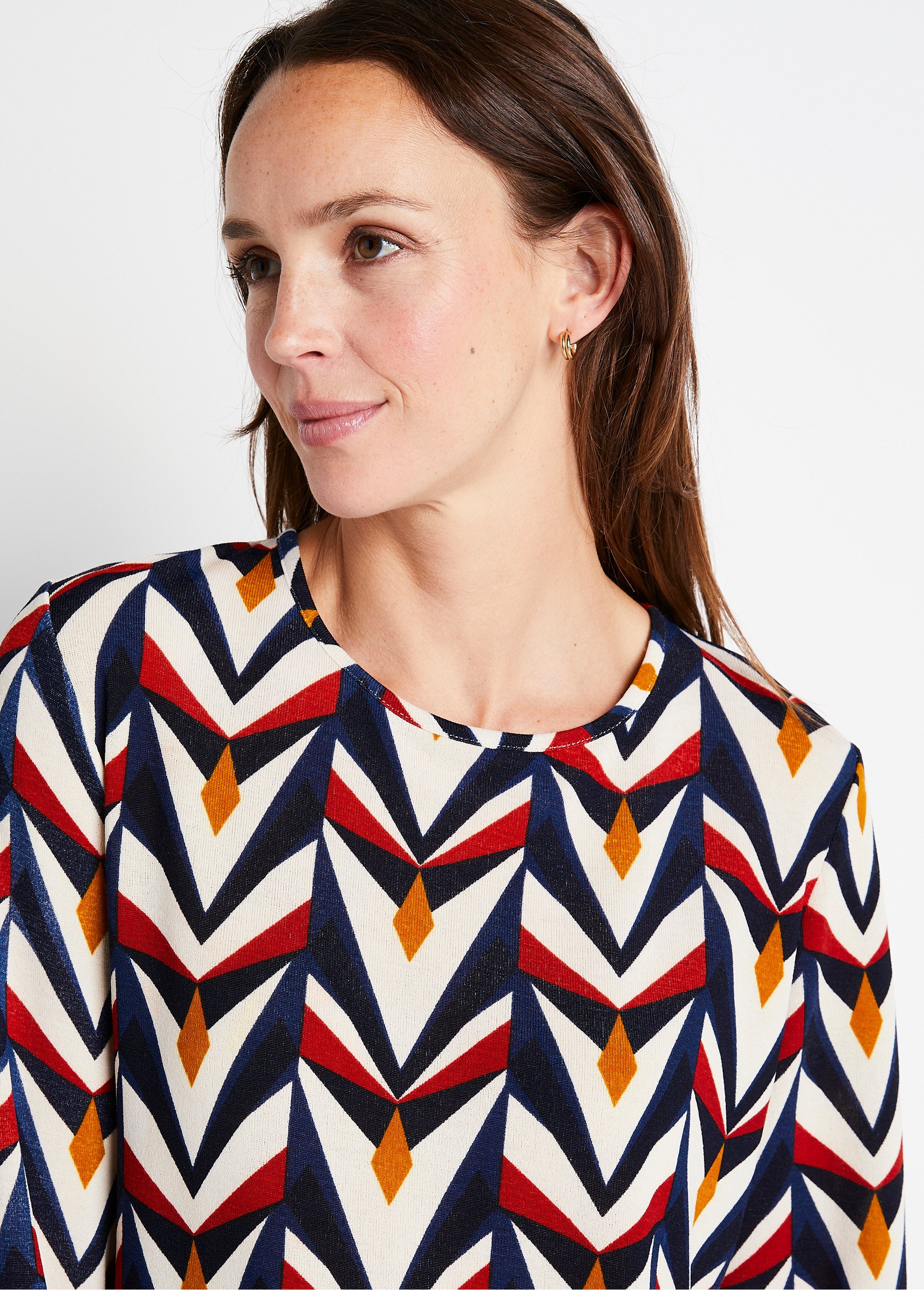 Tee-shirt manches longues droit imprimé