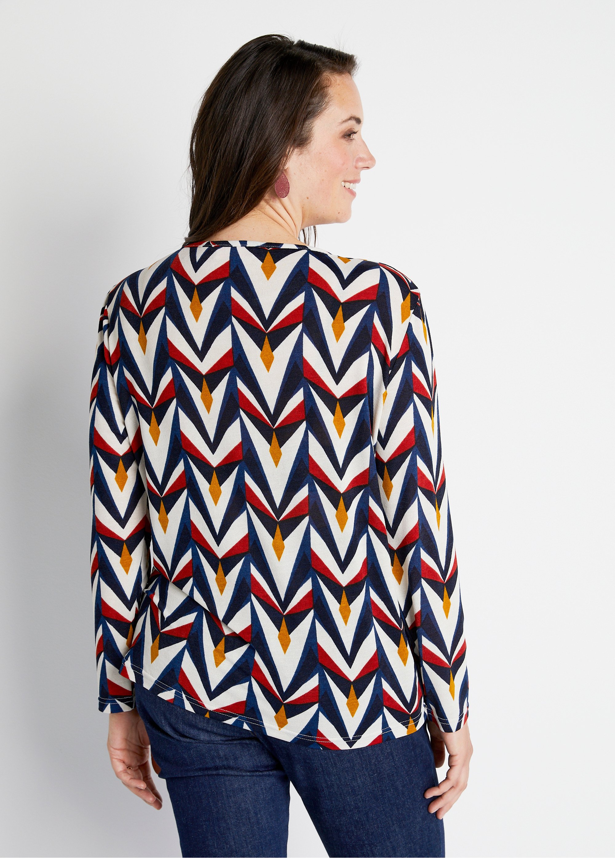 Tee-shirt manches longues droit imprimé