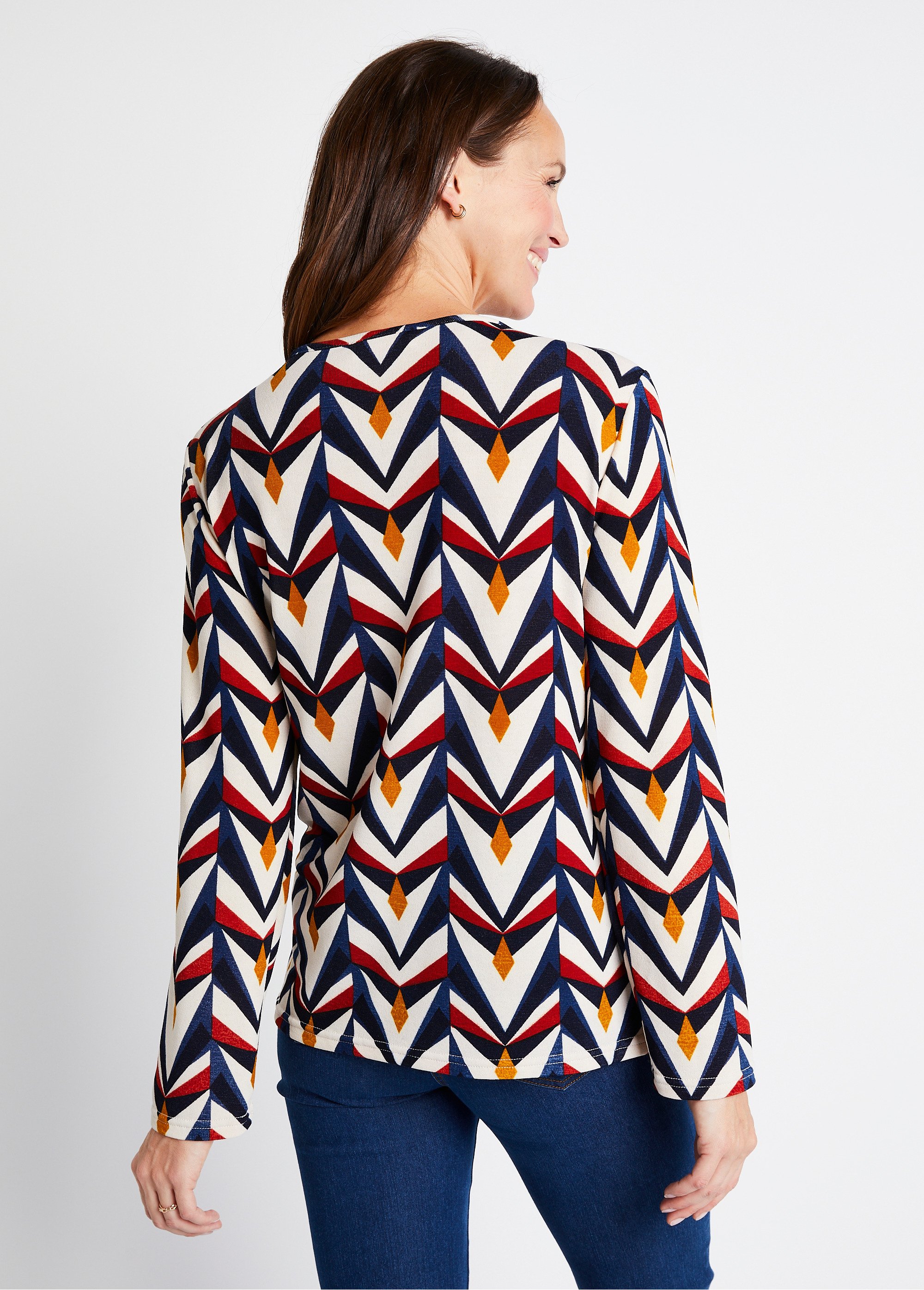 Tee-shirt manches longues droit imprimé