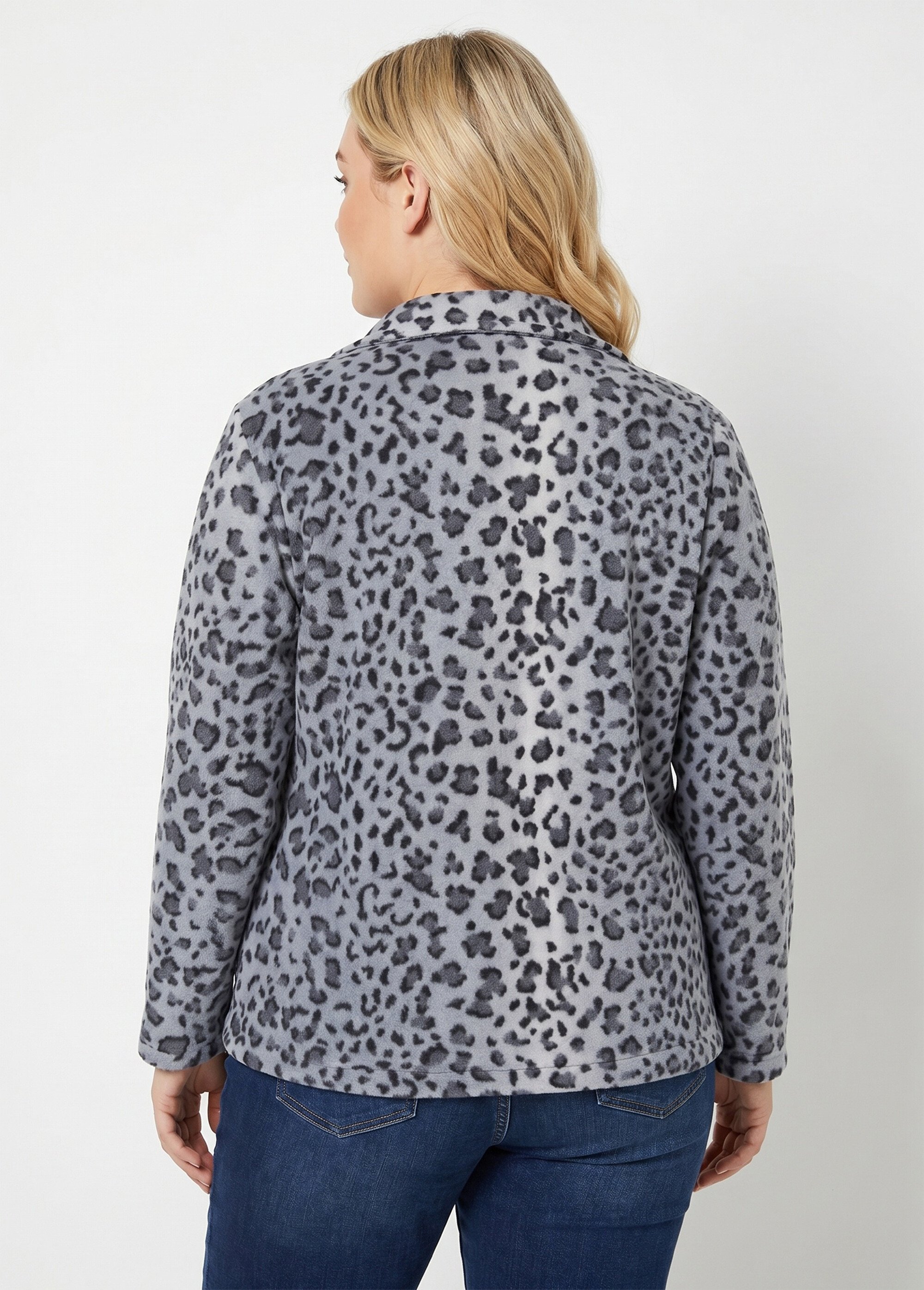 Blouson zippé maille polaire imprimée