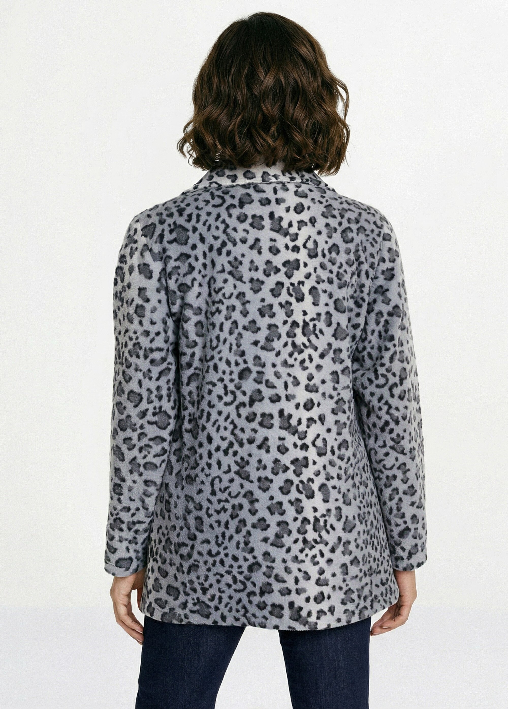 Blouson zippé maille polaire imprimée