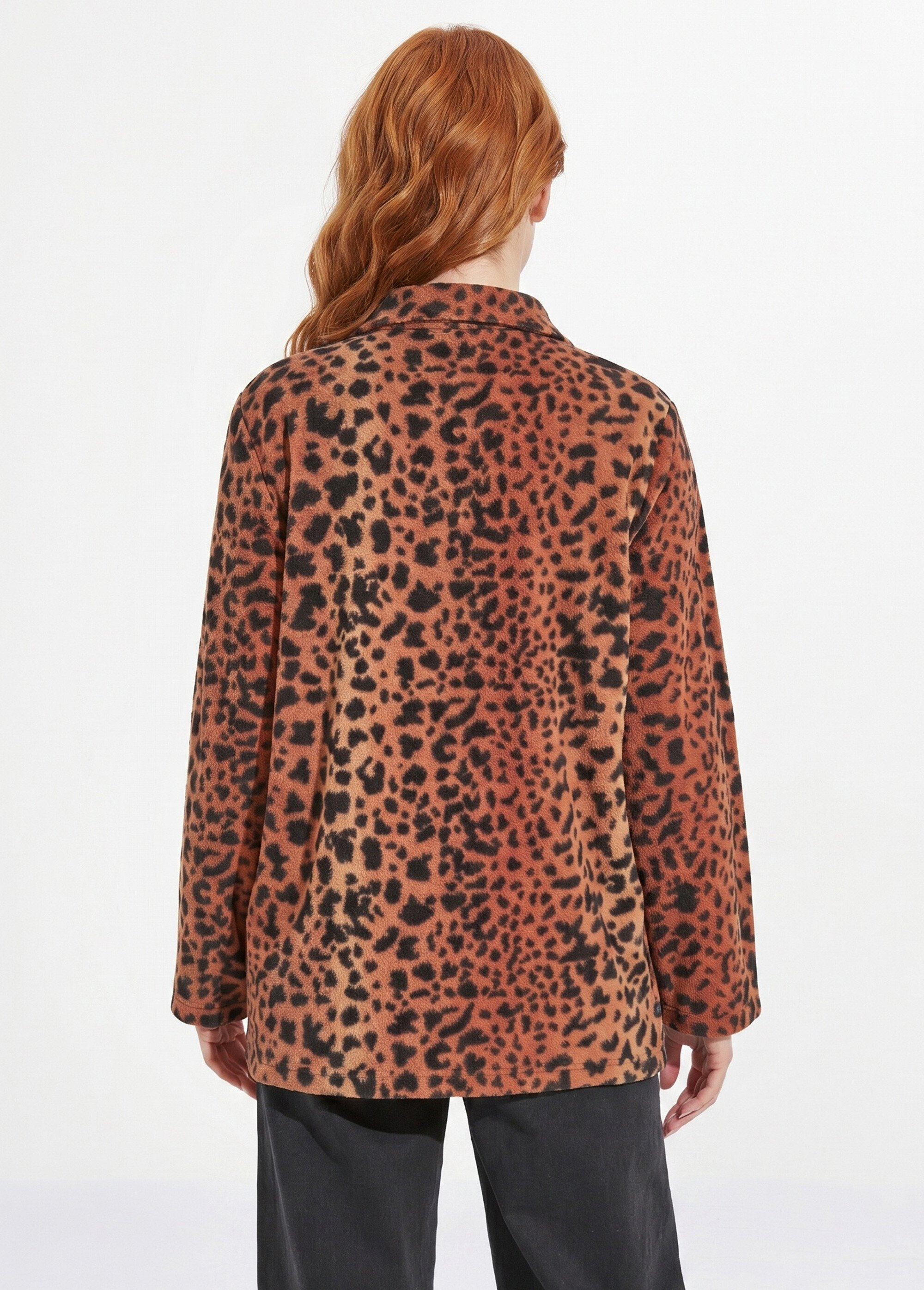 Blouson zippé maille polaire imprimée