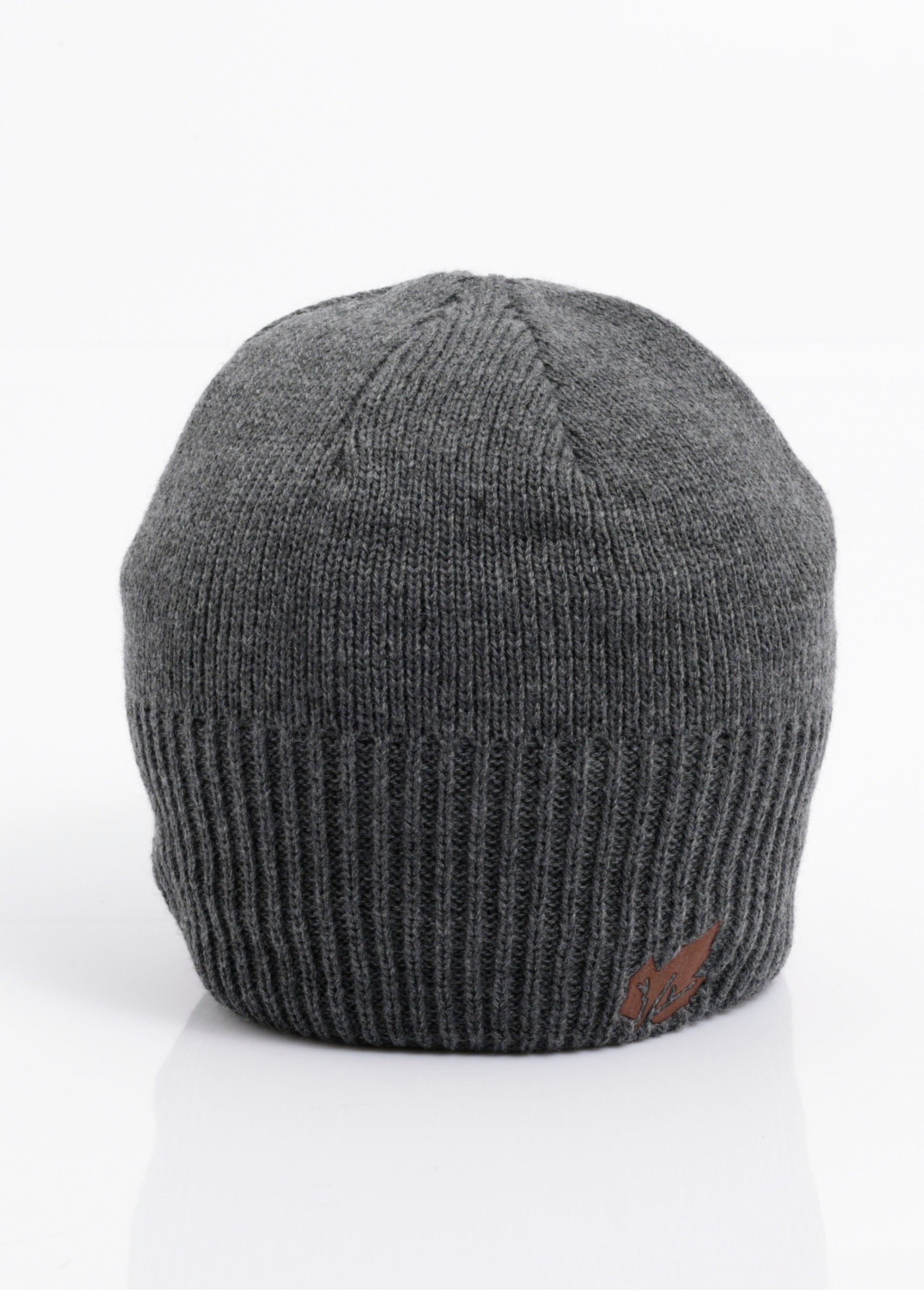 Bonnet cotelé chaud, intérieur polaire Homme Gris NES180SHM2501 FA1