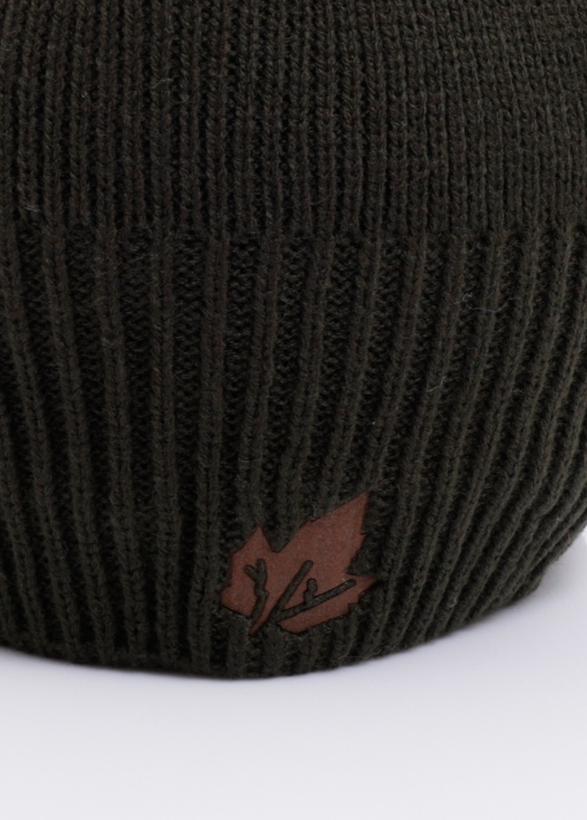 Bonnet cotelé chaud, intérieur polaire Homme Vert NES180SHM2501 DE1