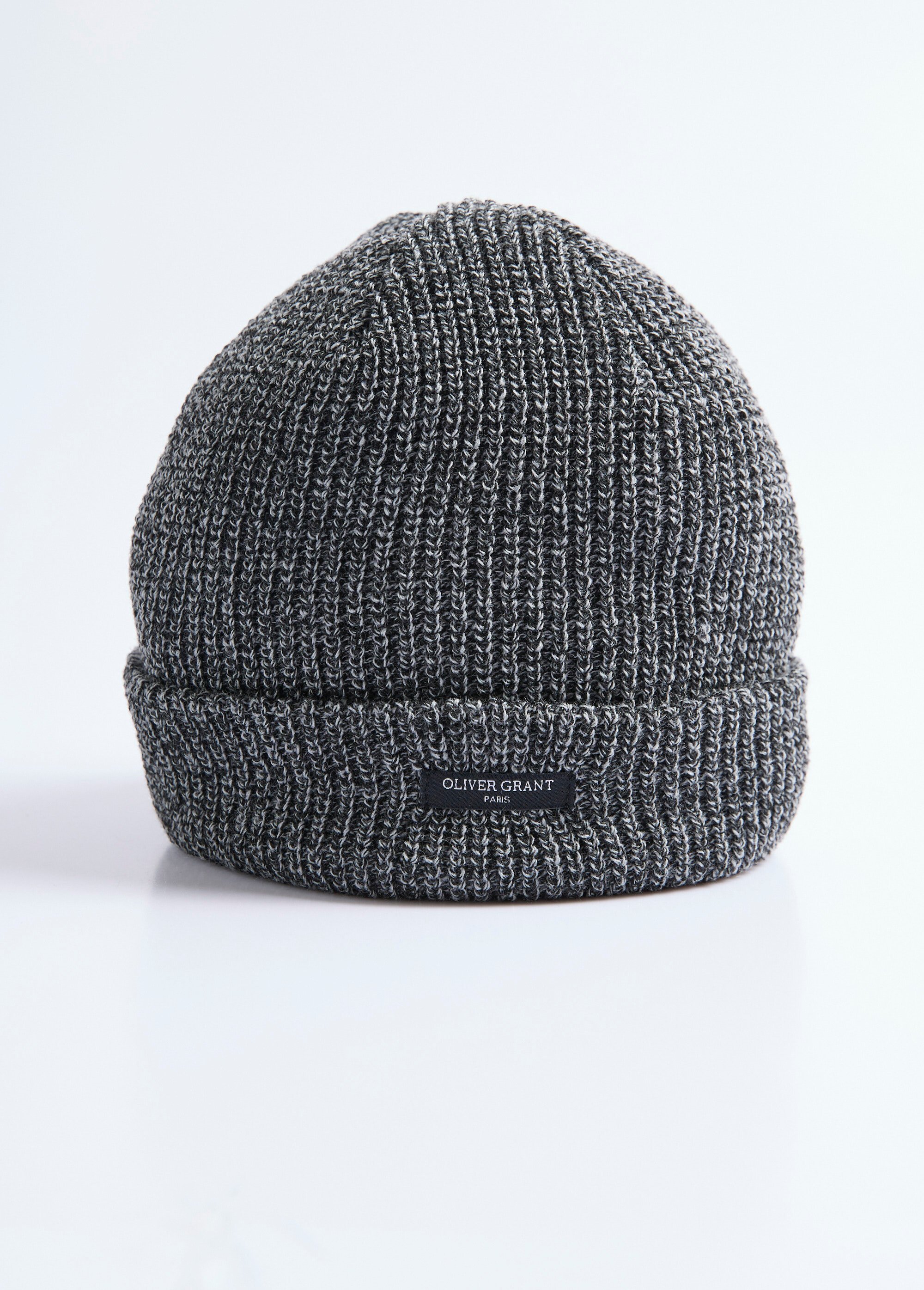 Bonnet en maille côtelée à revers