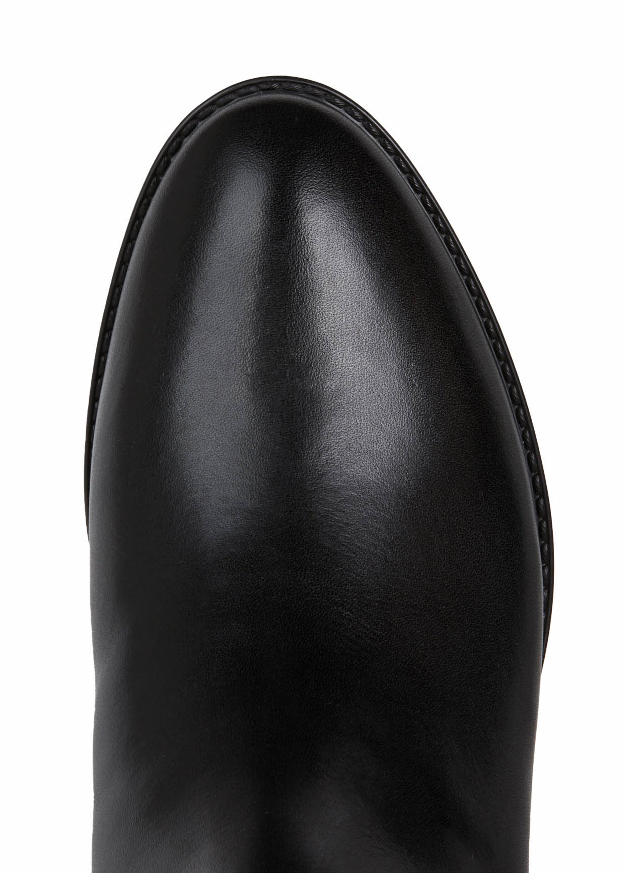 Bottes cavalières plates cuir lisse et suédé Femme Noir GEO-D16G1D DE1