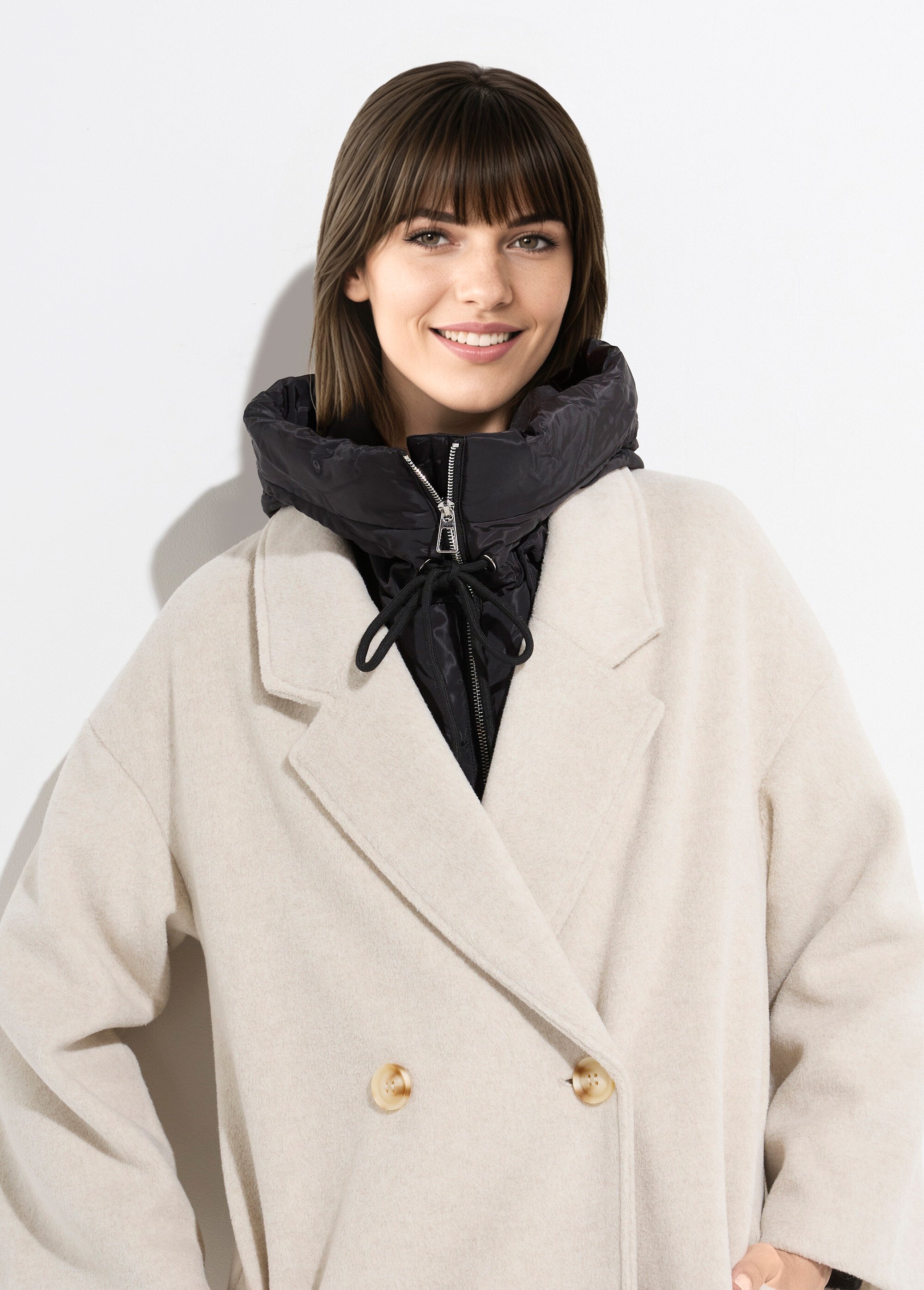 Capuche cagoule déperlante et zippée Femme Noir TD-FLCP2521 FA1