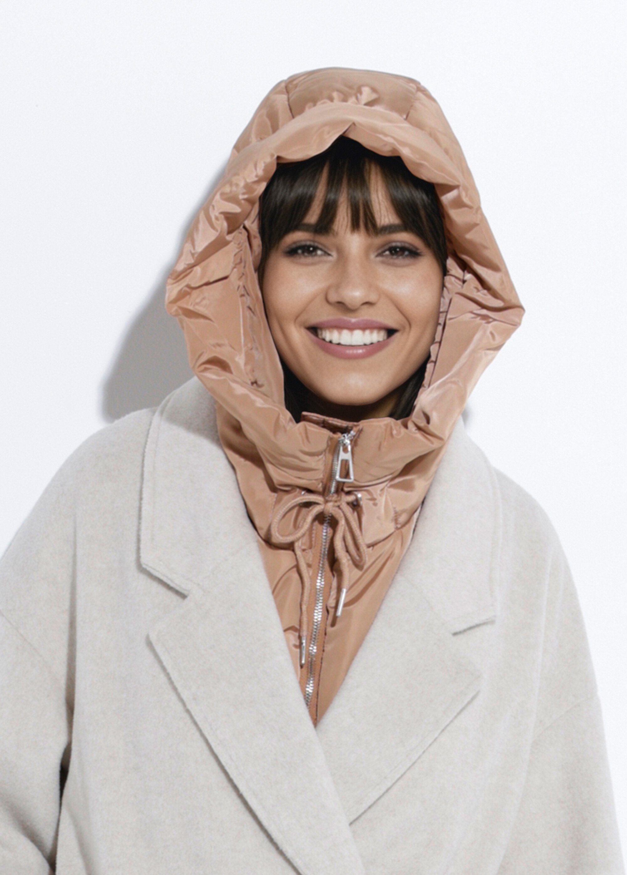 Capuche cagoule déperlante et zippée Femme Marron TD-FLCP2521 FA1