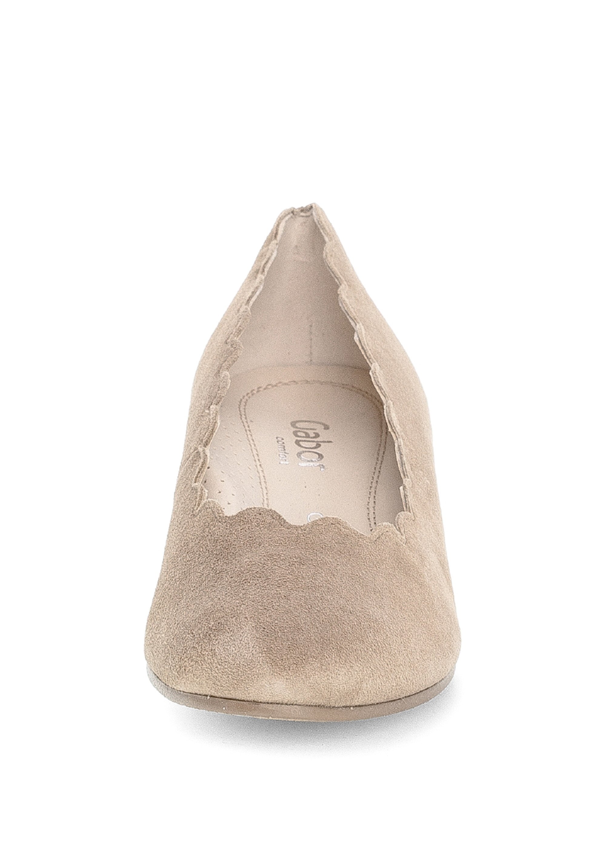 Escarpins cuir nubuck avec bord écailles Femme Beige GAB-6222130 FA2