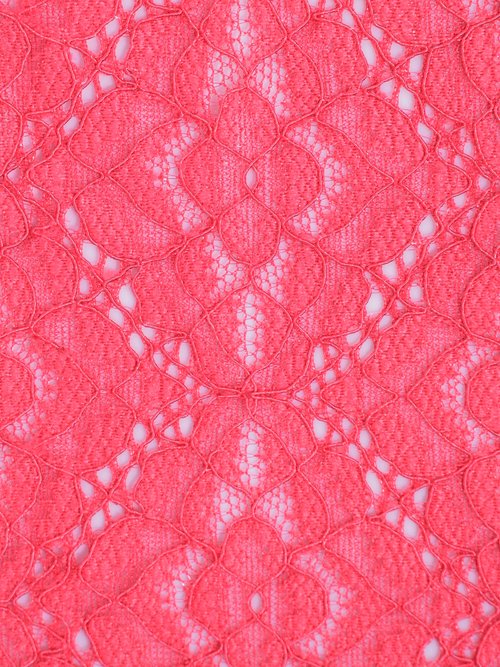 Coupon tissu dentelle fleuri géométrique ROSE COT146671 DE2