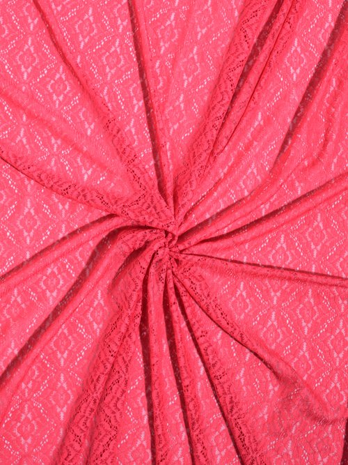 Coupon tissu dentelle fleuri géométrique ROSE COT146671 FA1