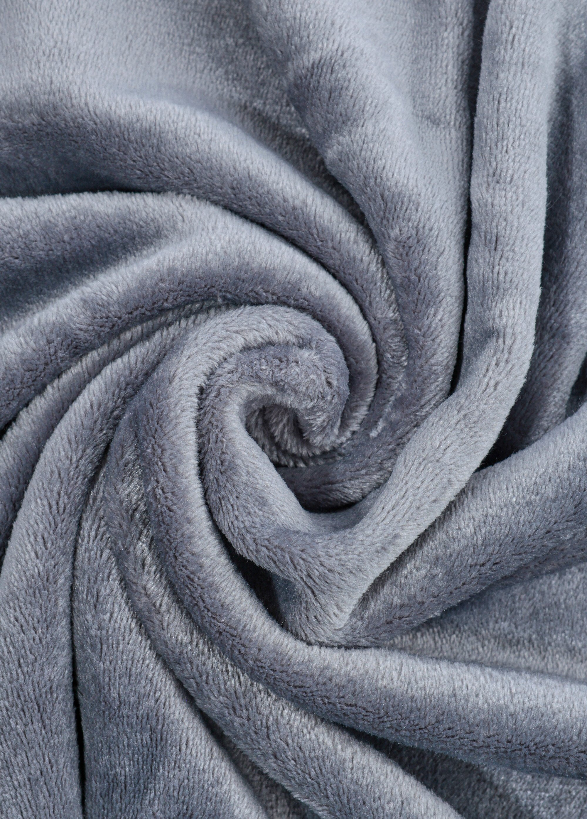 Coupon tissu, polaire double face 4G GRIS COT97347 FA1