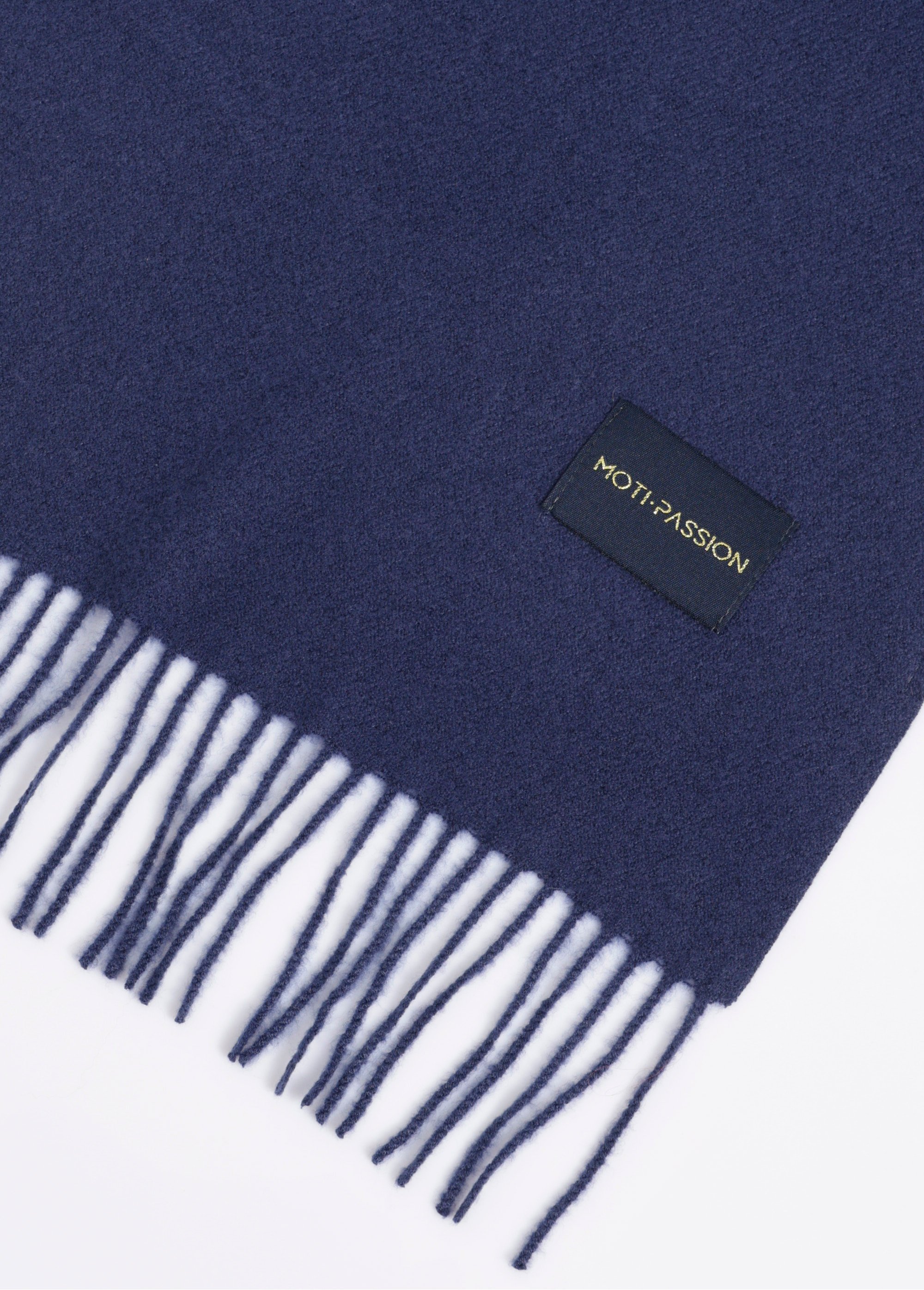 Echarpe classique à franges avec laine Homme Bleu NES180SWM2501 DE1